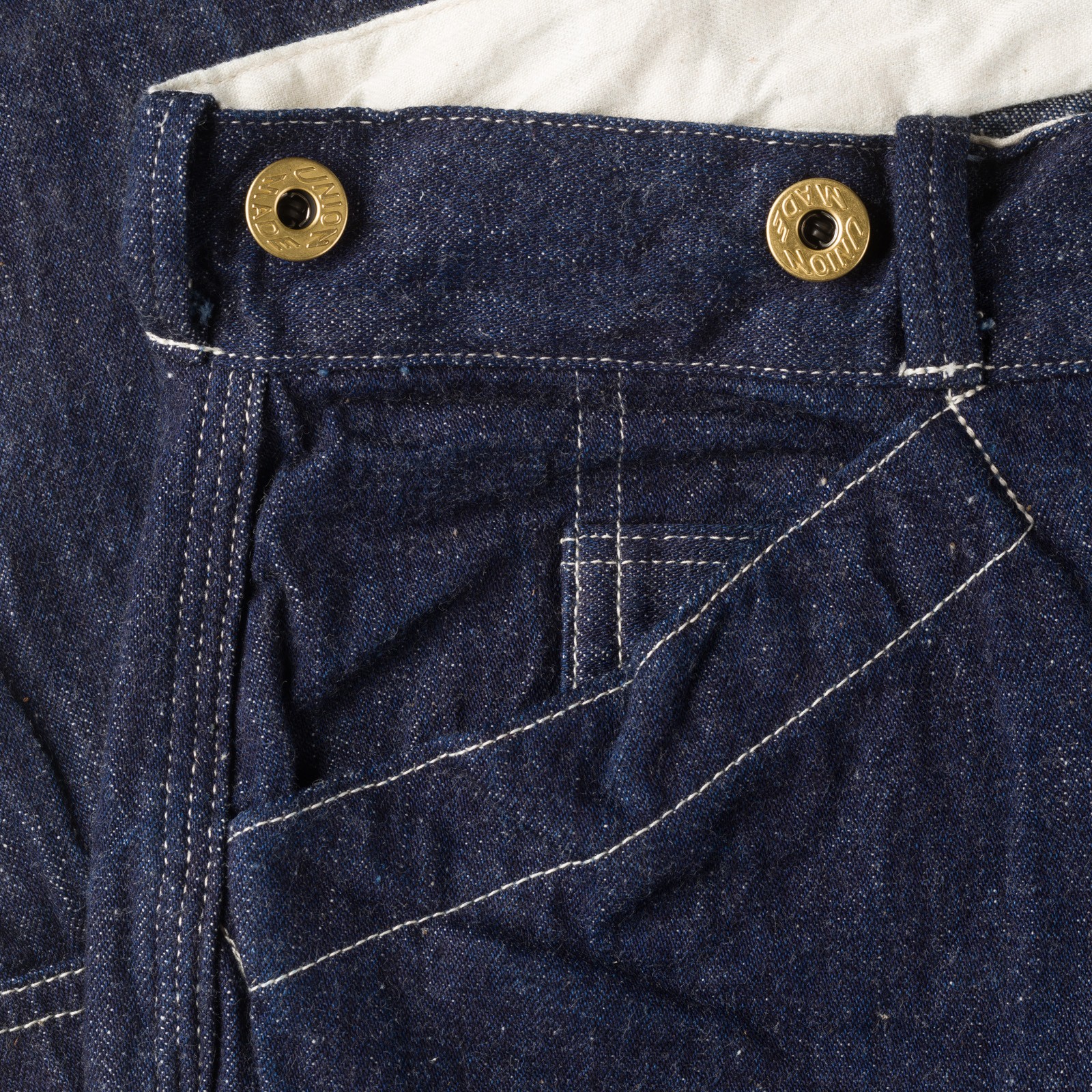 Image-Flâneurs-WAREHOUSE & CO. / Lot.1234 1920’S Free Land Waist Overall Denim Trousers Indigo_Detail-3