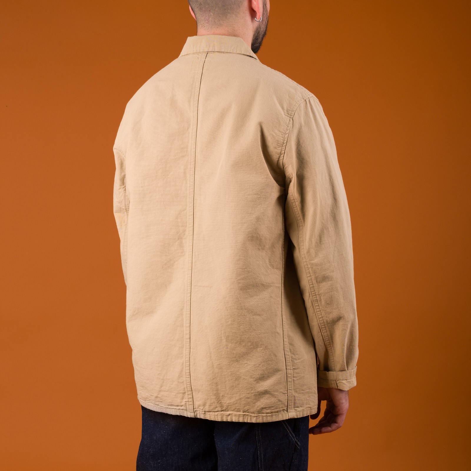 Image-Flâneurs_ONI DENIM / 03500-8BE 8oz "Betacham" Beige Selvedge Chambray Coverall_de-dos