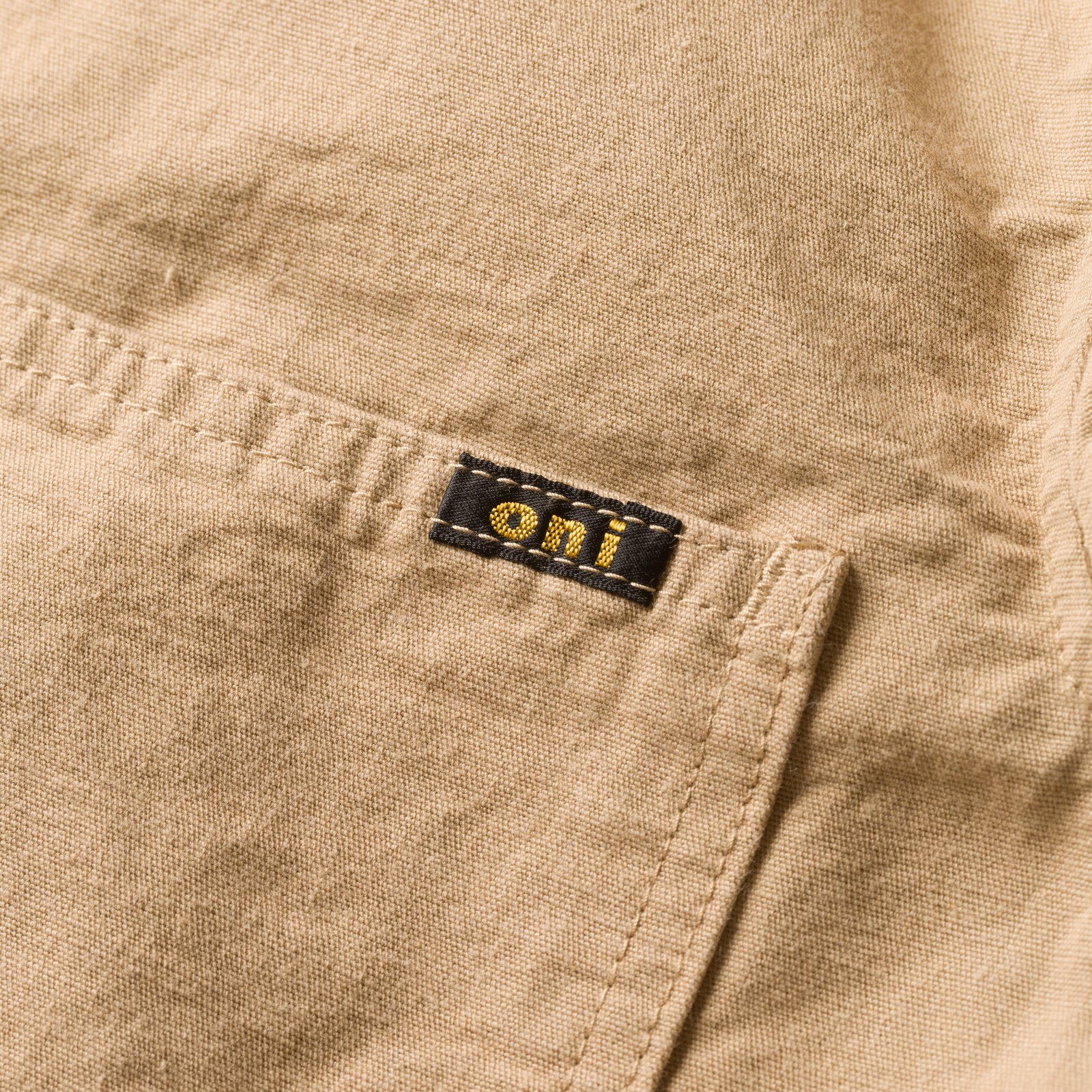 Image-Flâneurs_ONI DENIM / 03500-8BE 8oz "Betacham" Beige Selvedge Chambray Coverall_detail-1