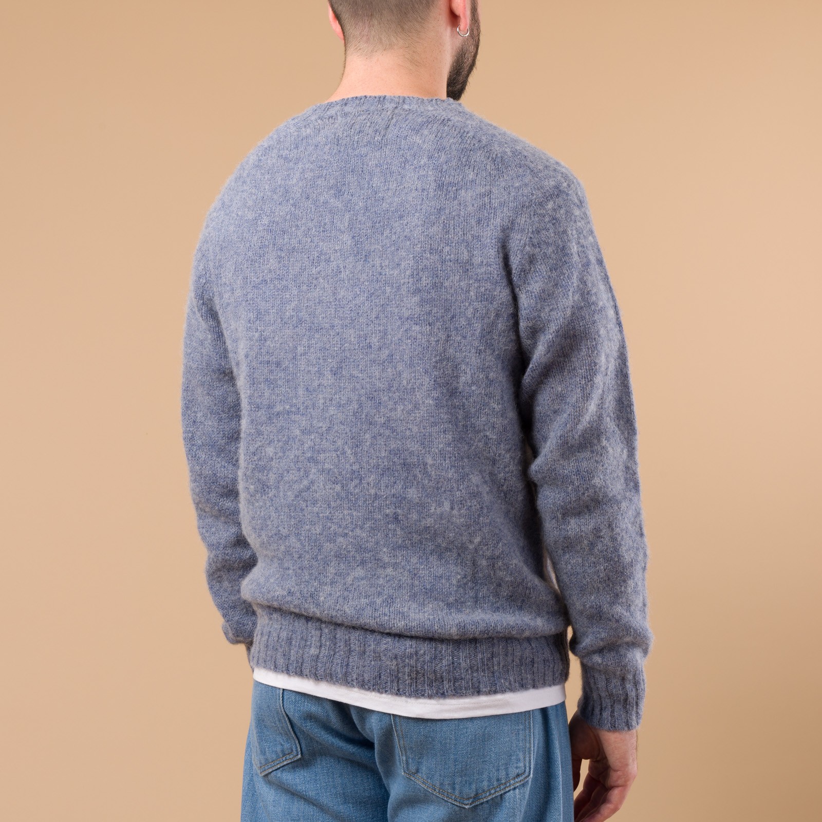 Harley Of Scotland X Flâneurs Shaggy Crew Neck Sweater Stonewash