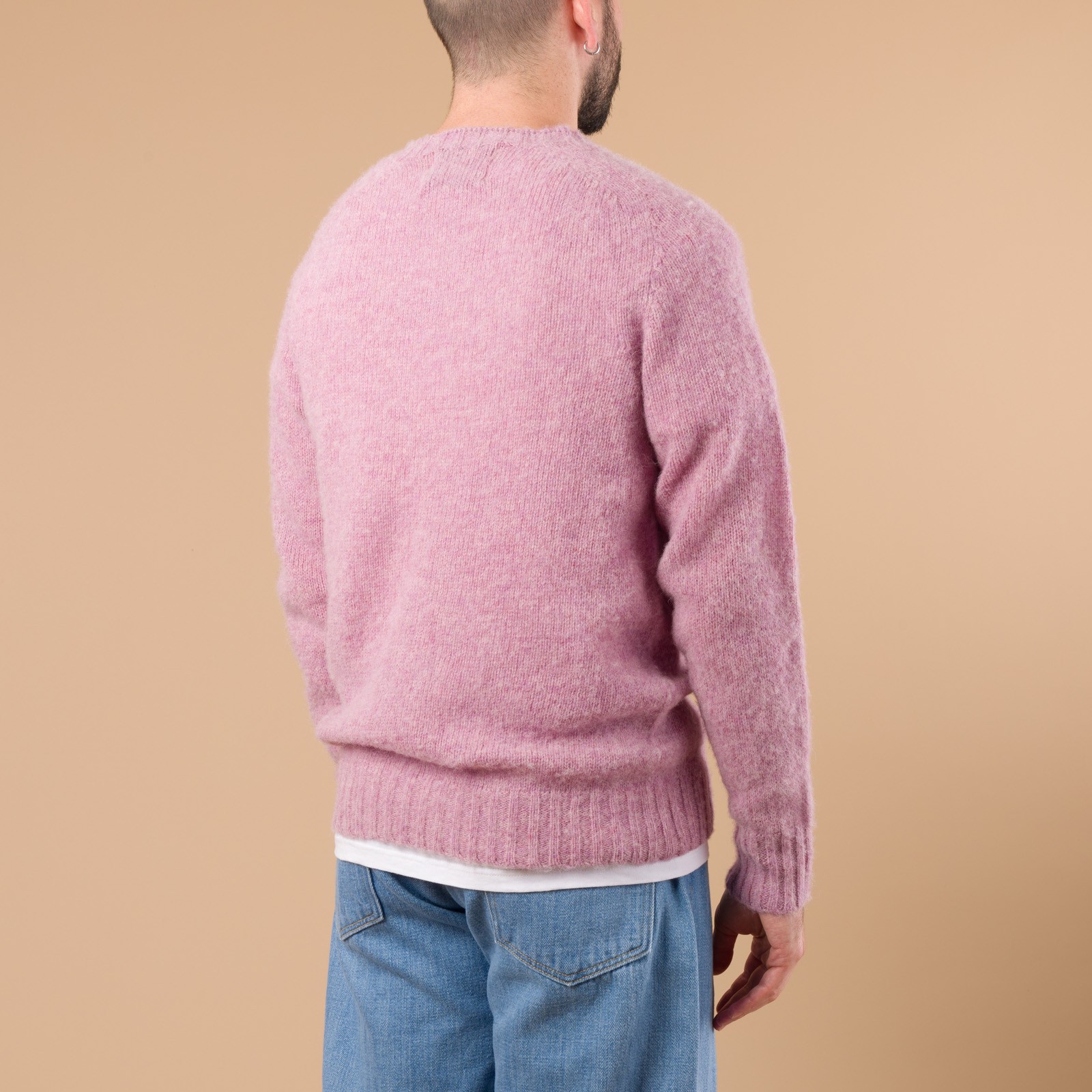 Harley Of Scotland X Flâneurs Shaggy Crew Neck Sweater Pink Lavender