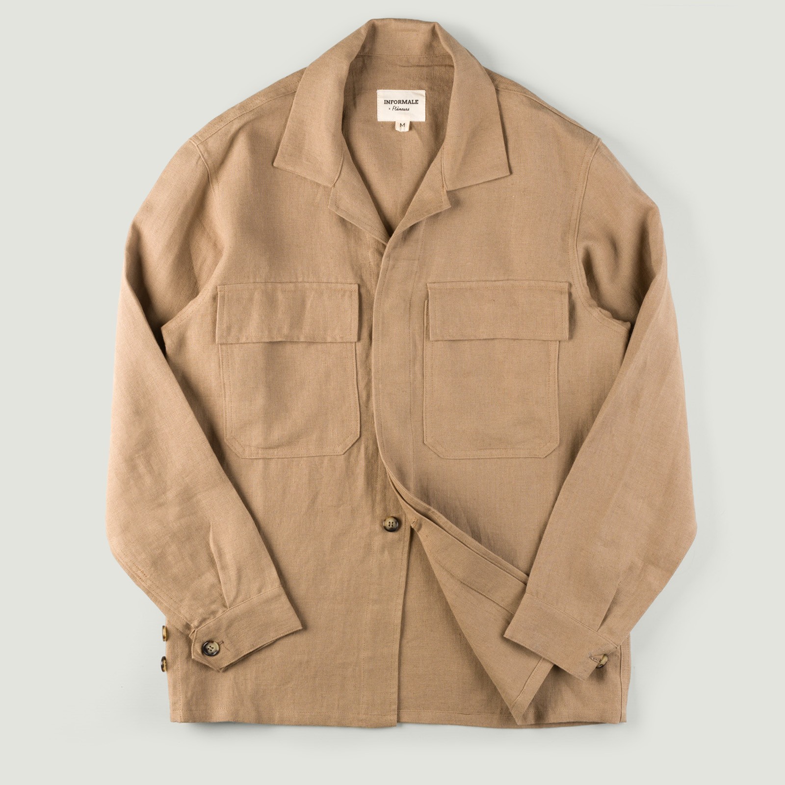 vignette INFORMALE x FLÂNEURS WS50 Linen Work Shirt Mushroom
