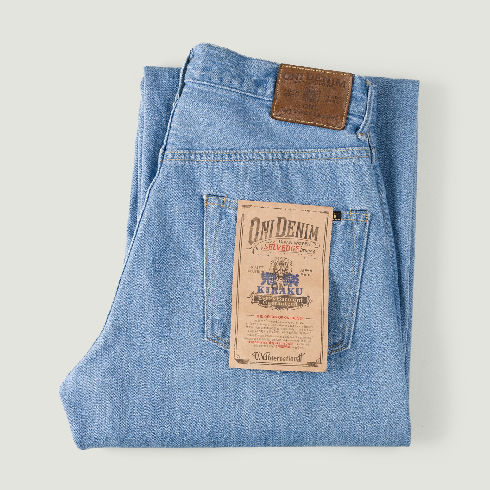 Image-Flâneurs_ONI DENIM / 222-Kiraku-BB 12oz Super Wide Straight Bio Bleach Denim_Vignette
