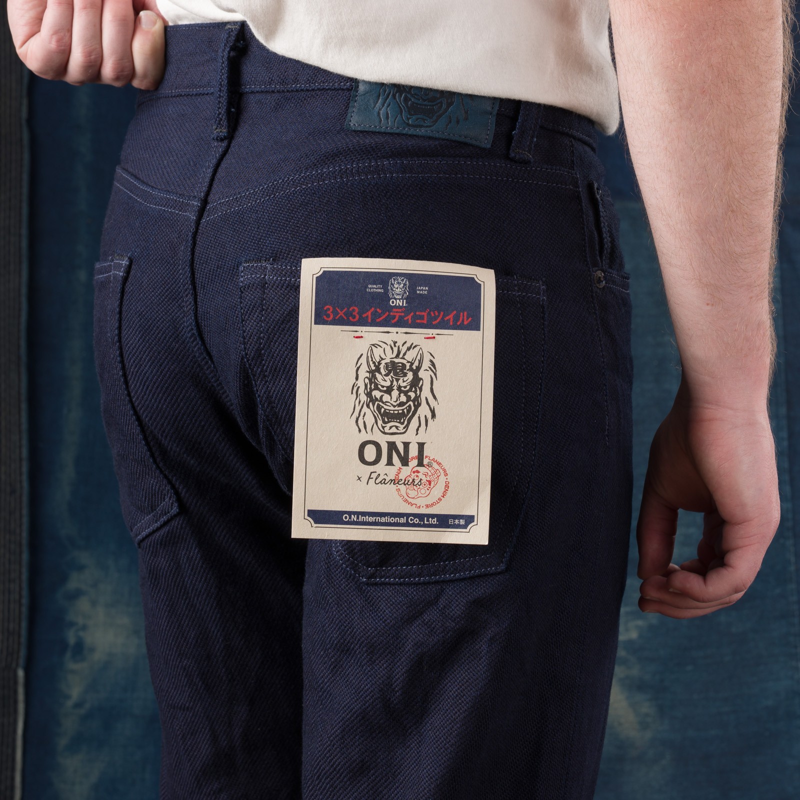 ONI X Flâneurs 3X3 インディゴツイル One Wash