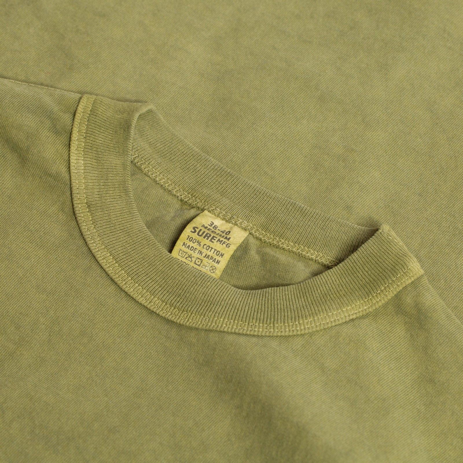 "SURE MFG" 7.5oz Pocket Long Sleeve Tee in Mods Green