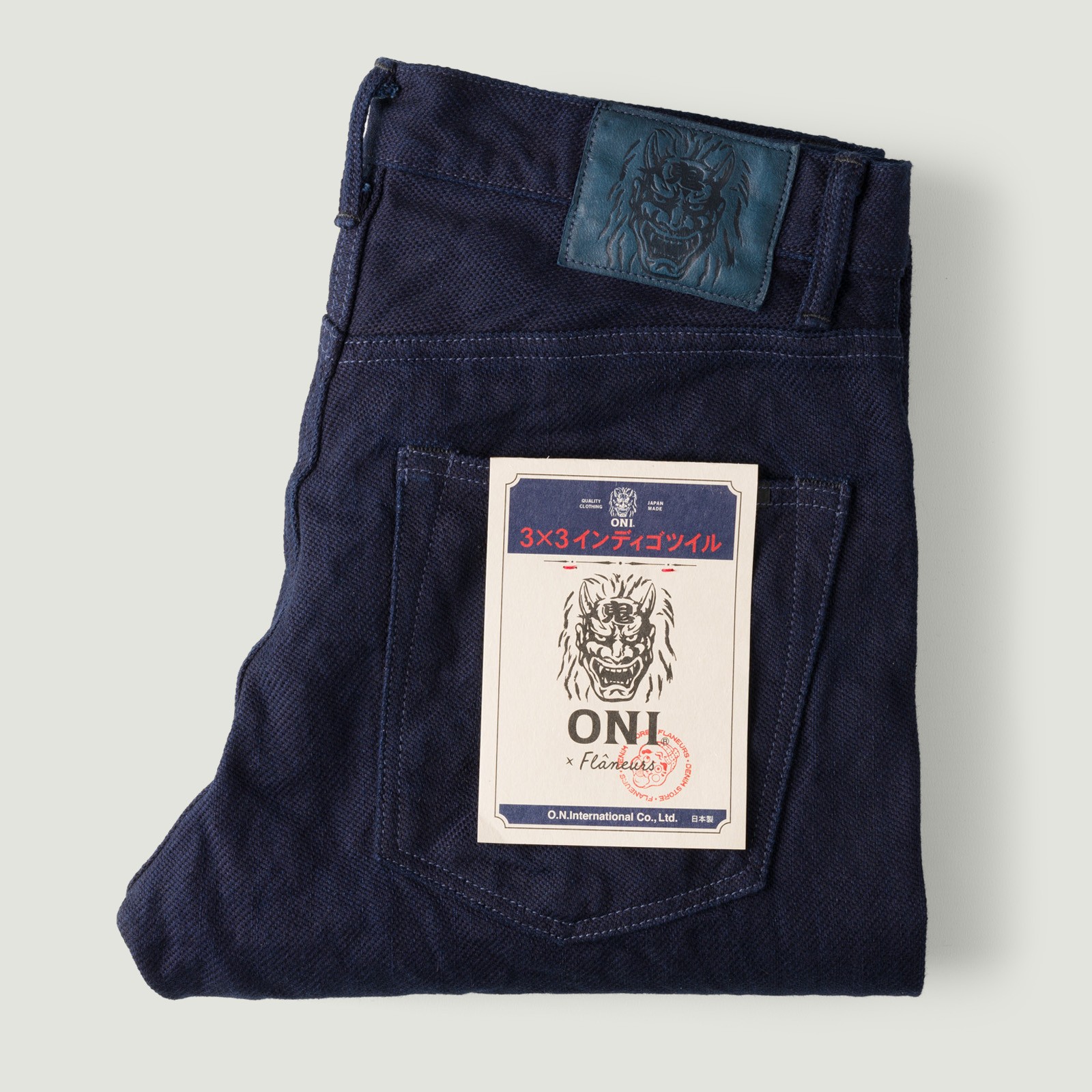 ONI X Flâneurs 3X3 インディゴツイル One Wash