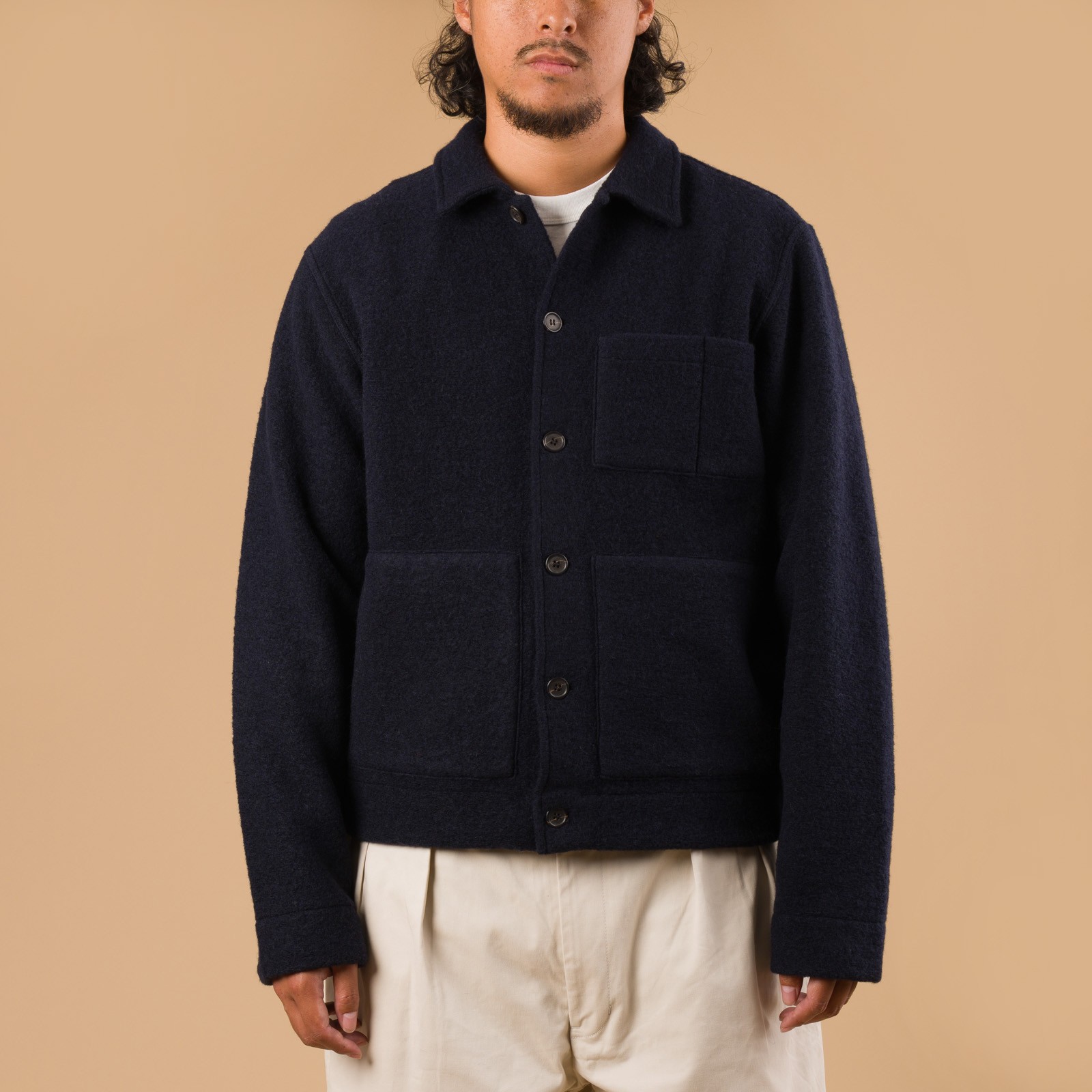 Wool Fleece Uniform Jacket Navy