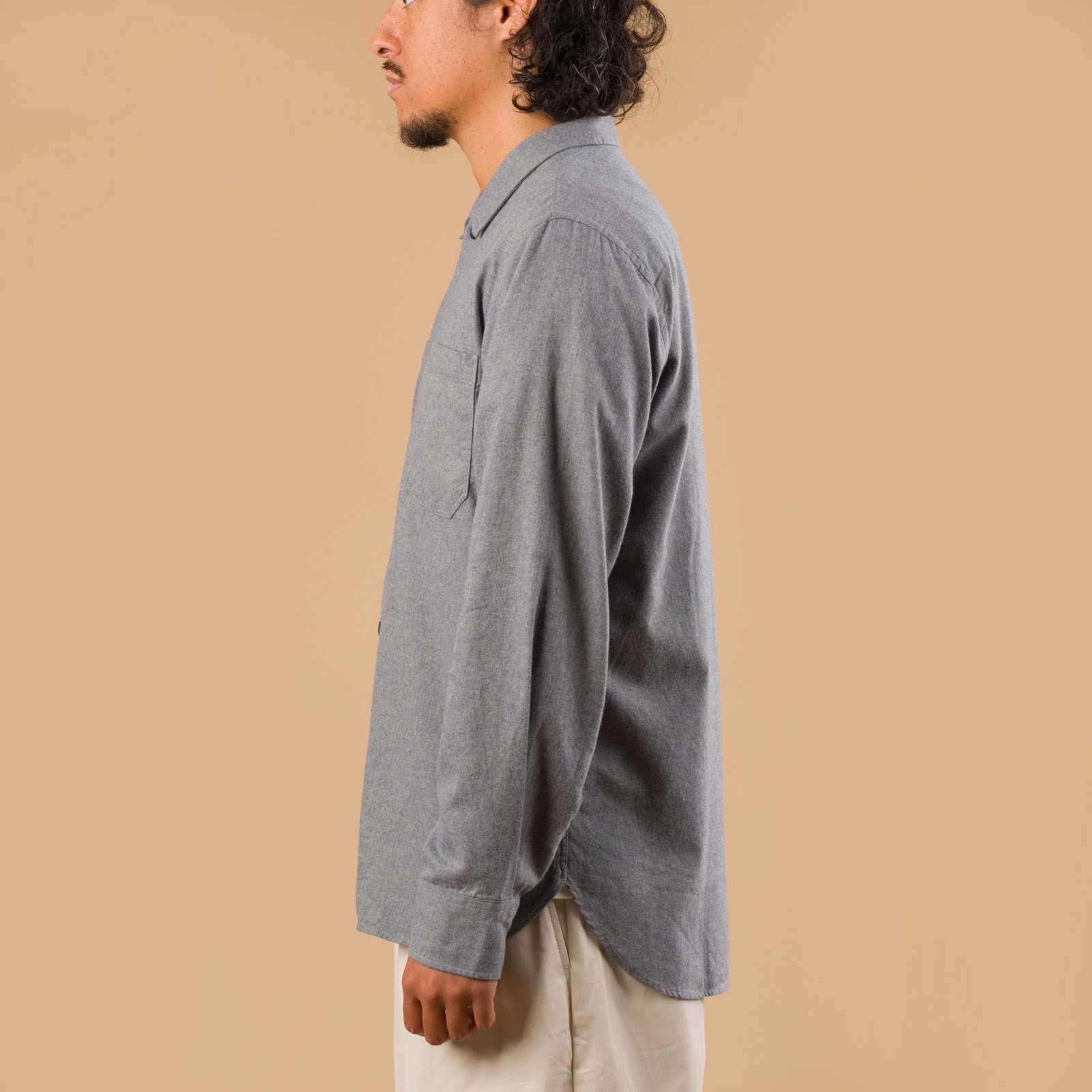Brushed Flannel Work Shirt Navy
