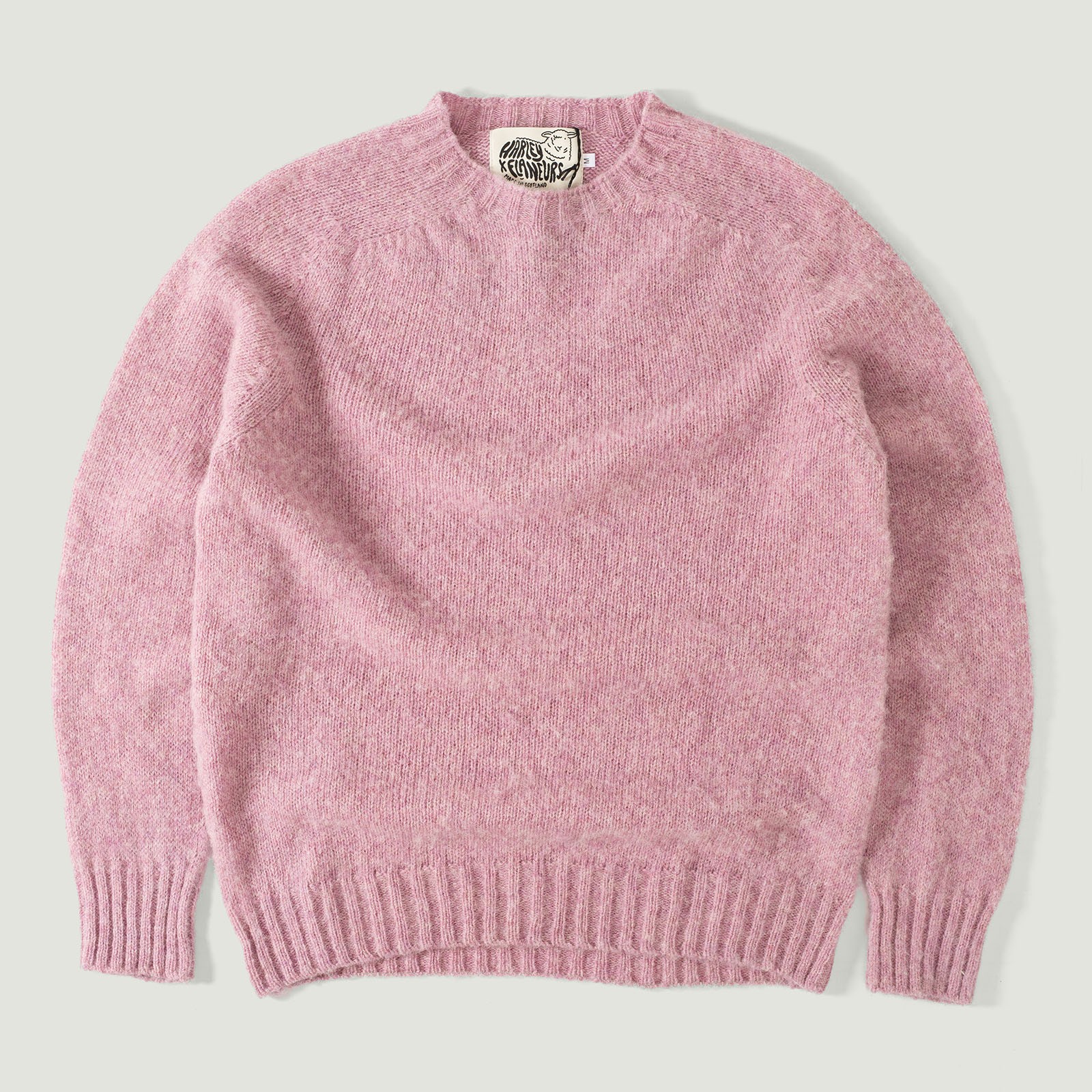 Harley Of Scotland X Flâneurs Shaggy Crew Neck Sweater Pink Lavender