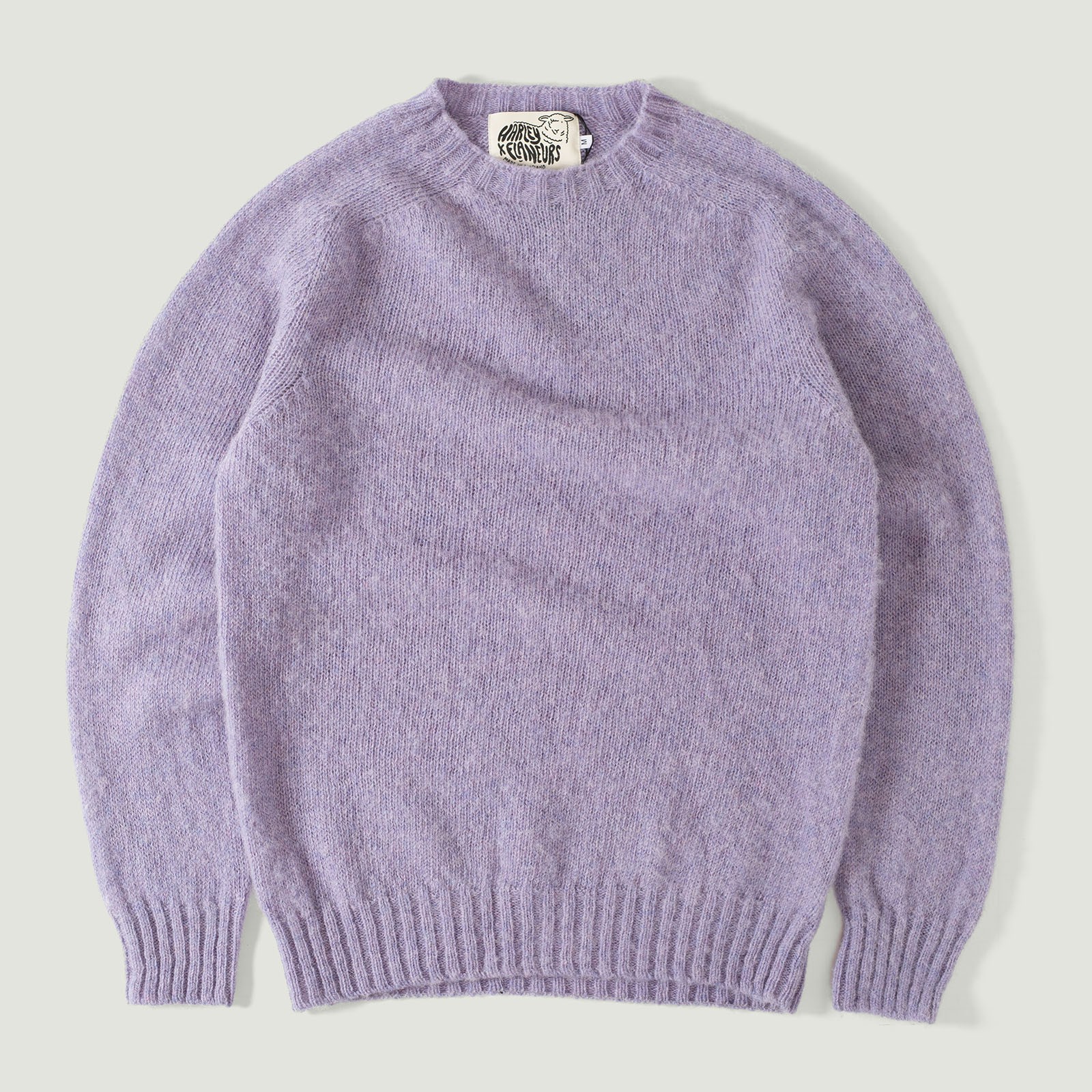 image vignette Pull Harley Of Scotland X Flâneurs Shaggy Crew Neck Sweater Lavender
