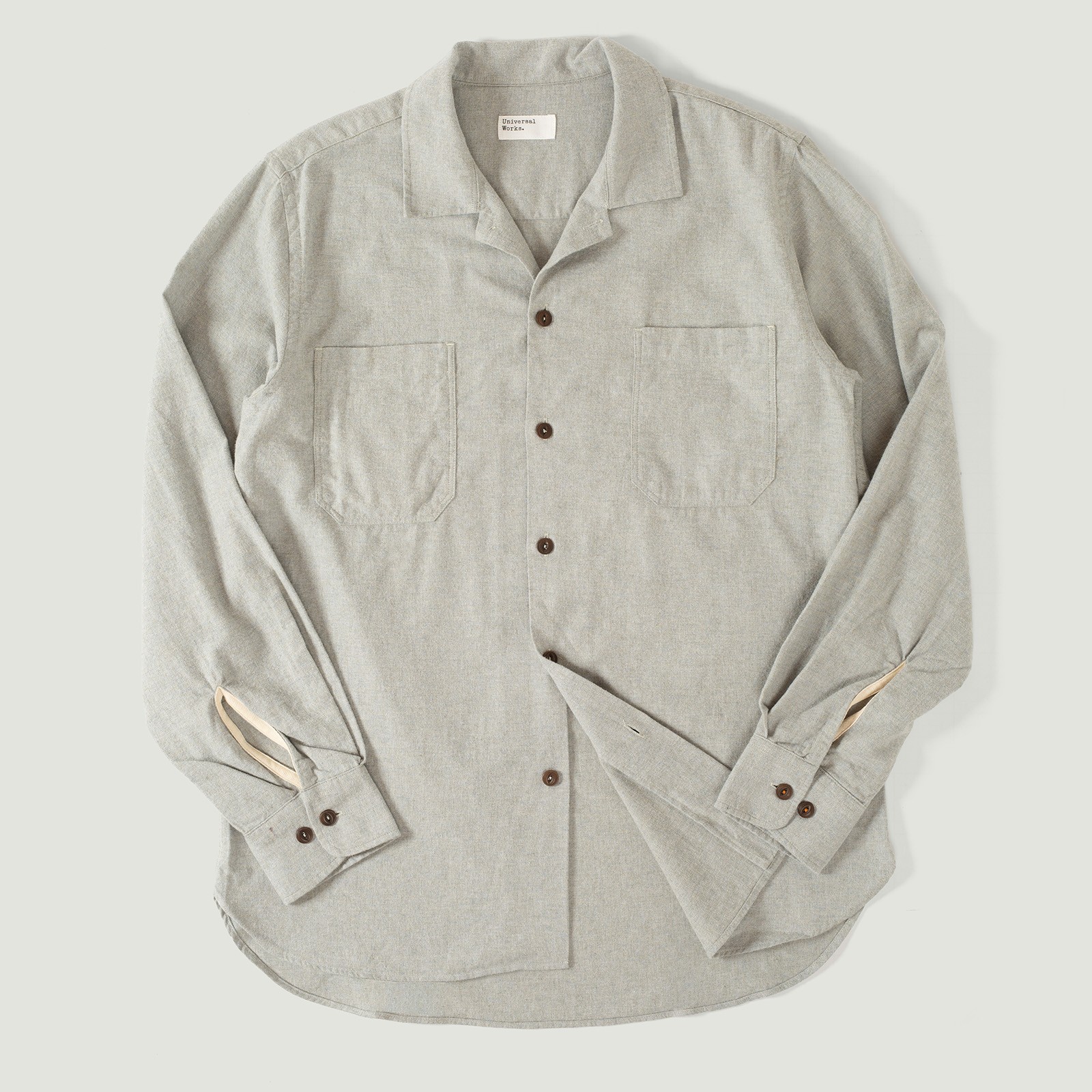Brushed Flannel Work Shirt Grey