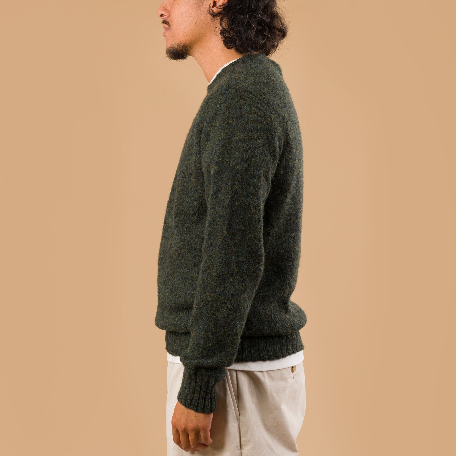 HARLEY OF SCOTLAND X FLANEURS / Shaggy Crew Neck Evergreen
