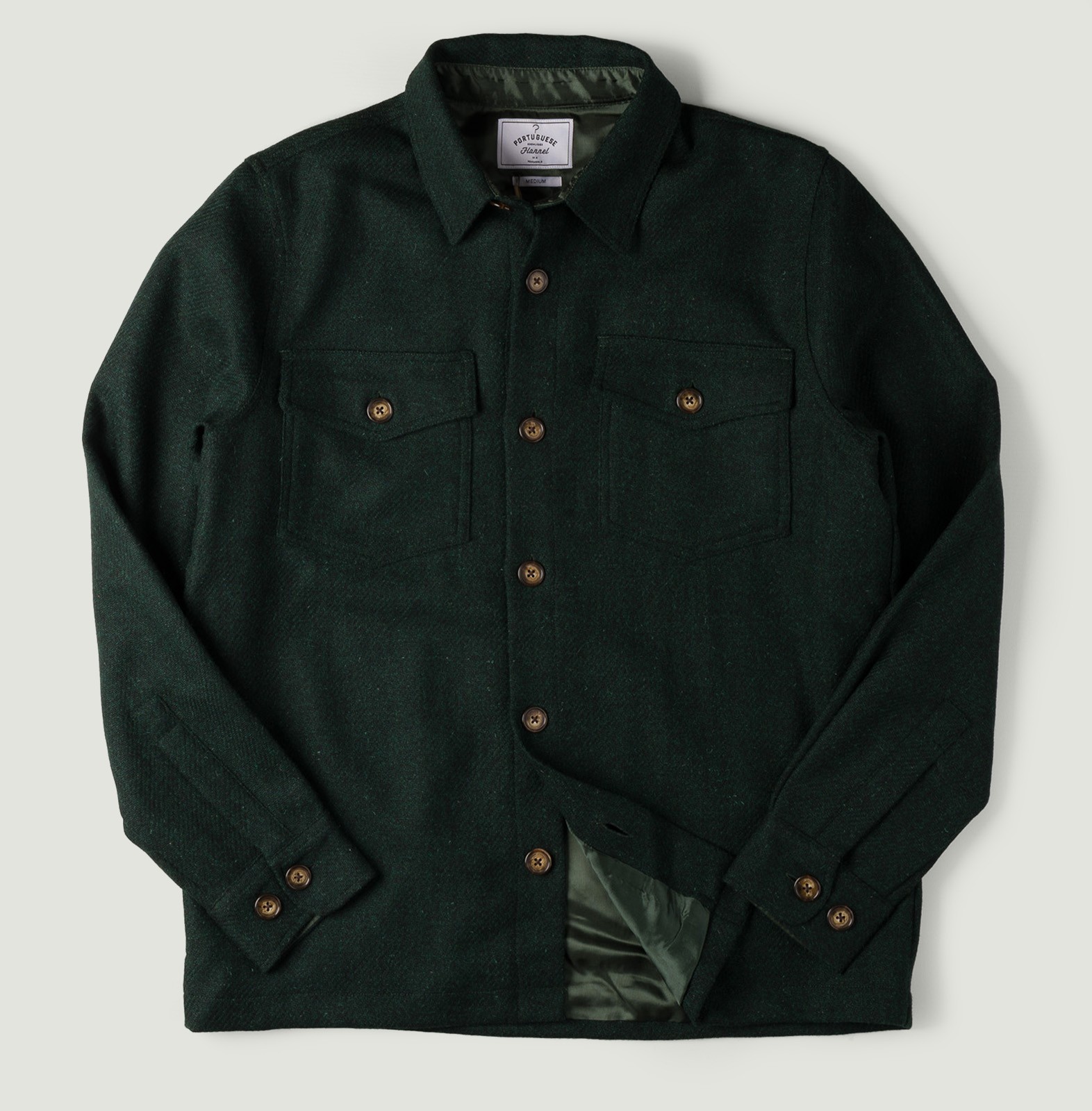 Wool Field Overshirt Forest Green