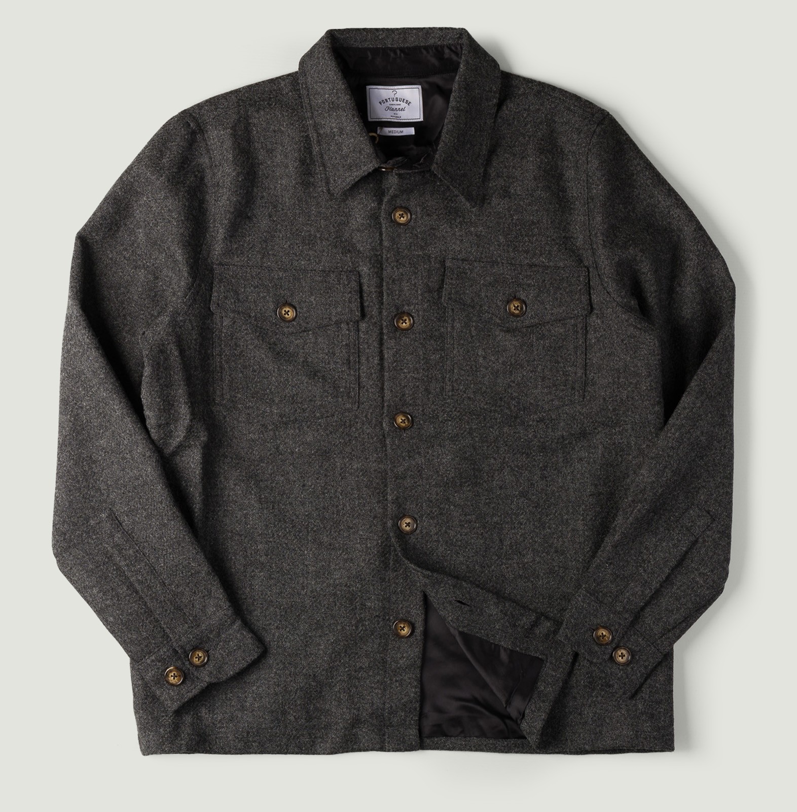 Image-Flâneurs_PORTUGUESE FLANNEL / Wool Field Overshirt Grey_Vignette