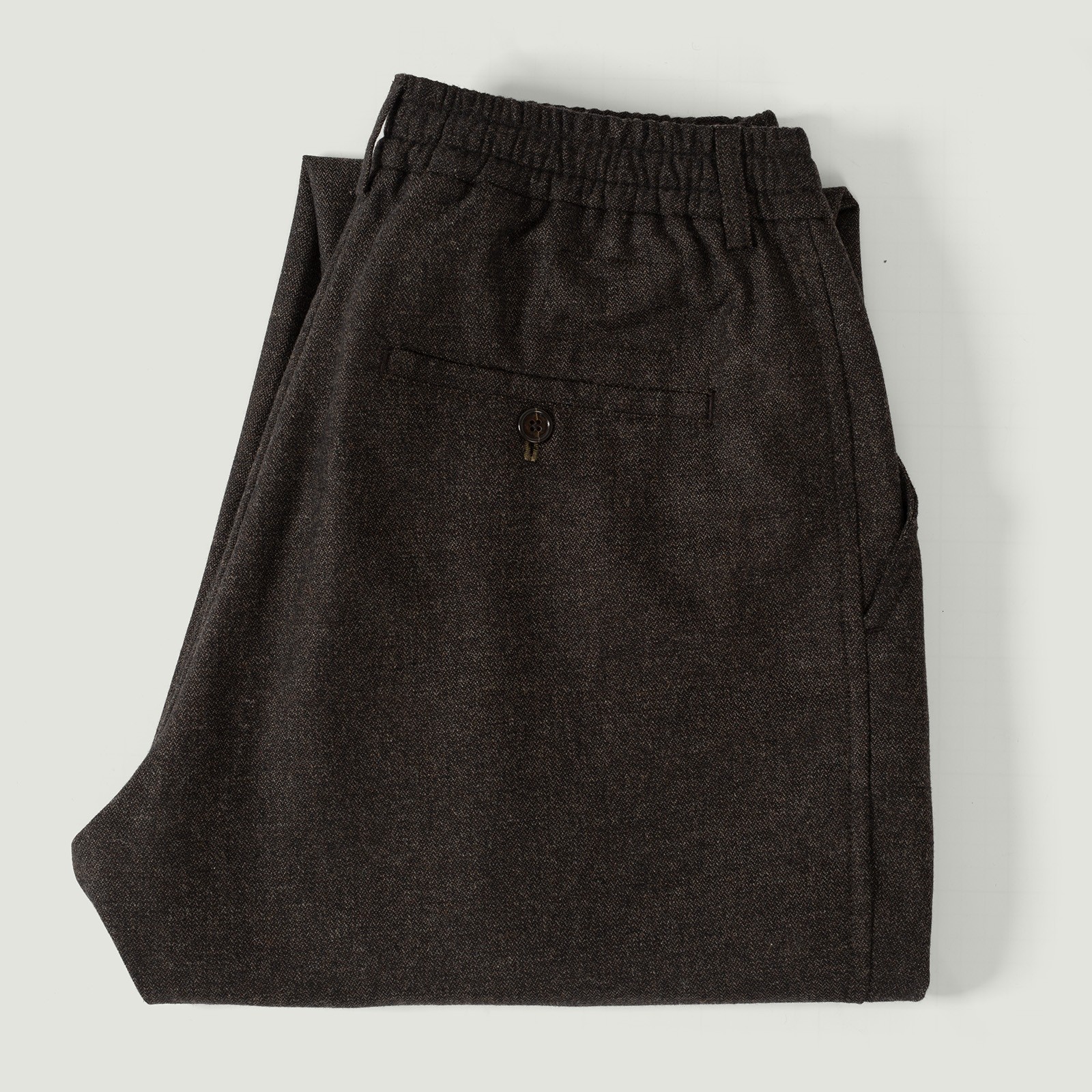 Upcycled It Tweed Pleated Track Pant Brown