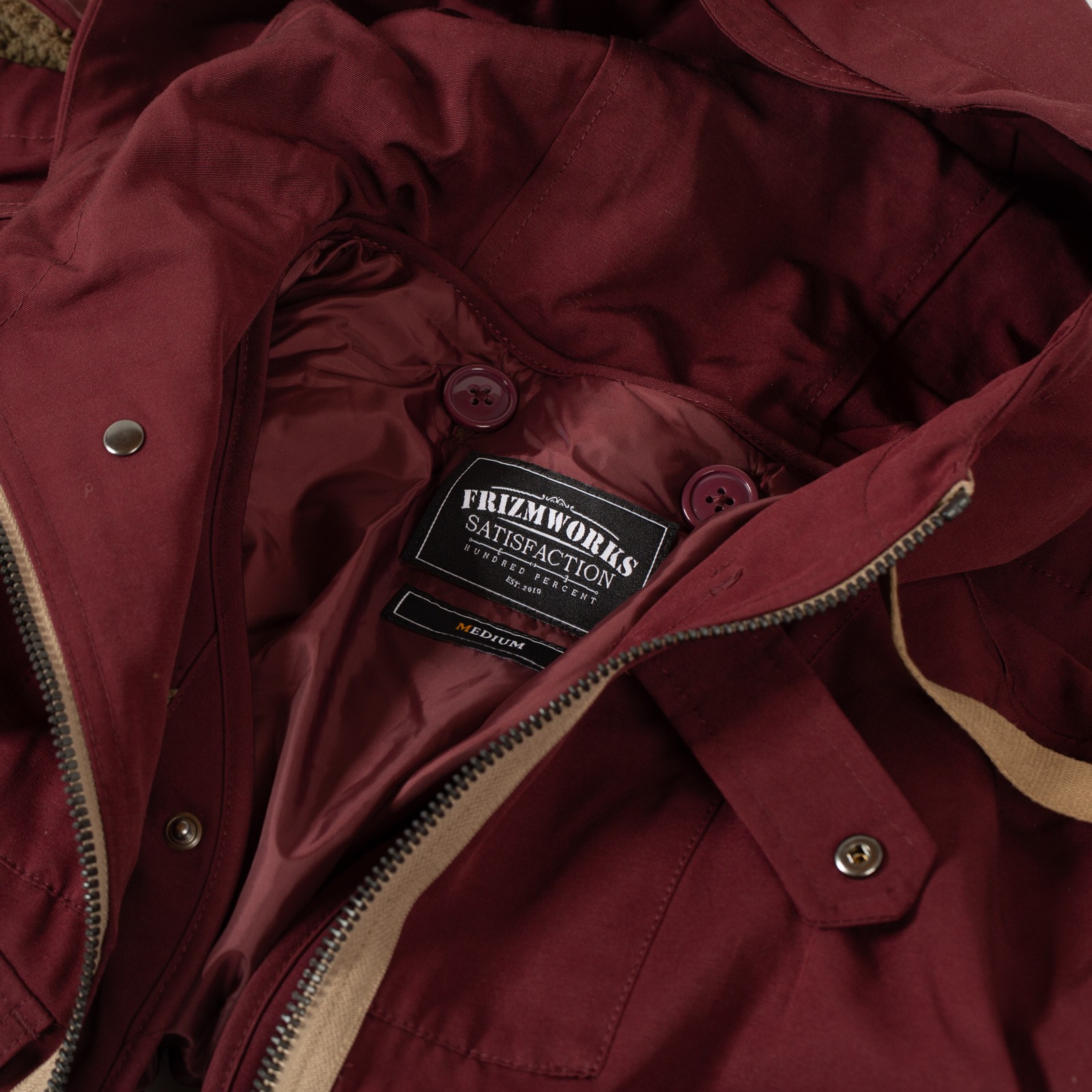 Smock Hooded Parka Burgundy