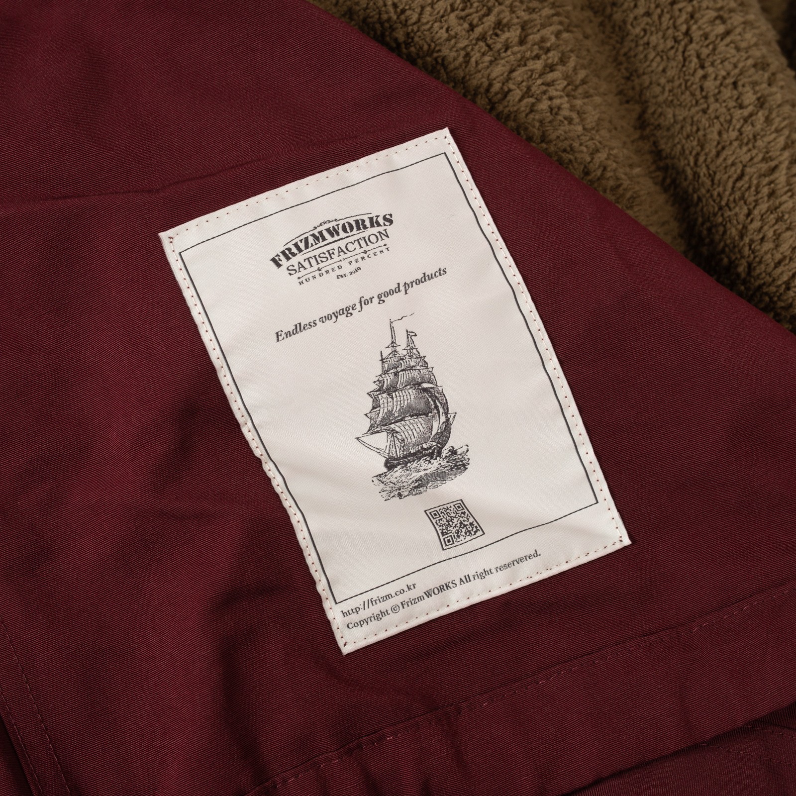 Smock Hooded Parka Burgundy