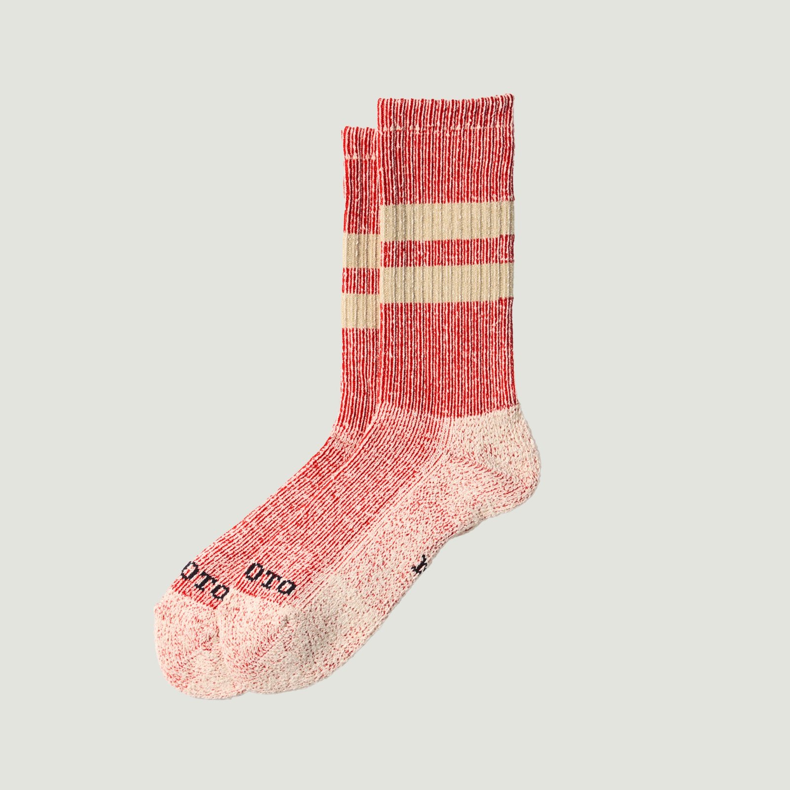 Image-Flâneurs_A/W25 ROTOTO / Pile Stripe Marl Red/Beige_Vignette