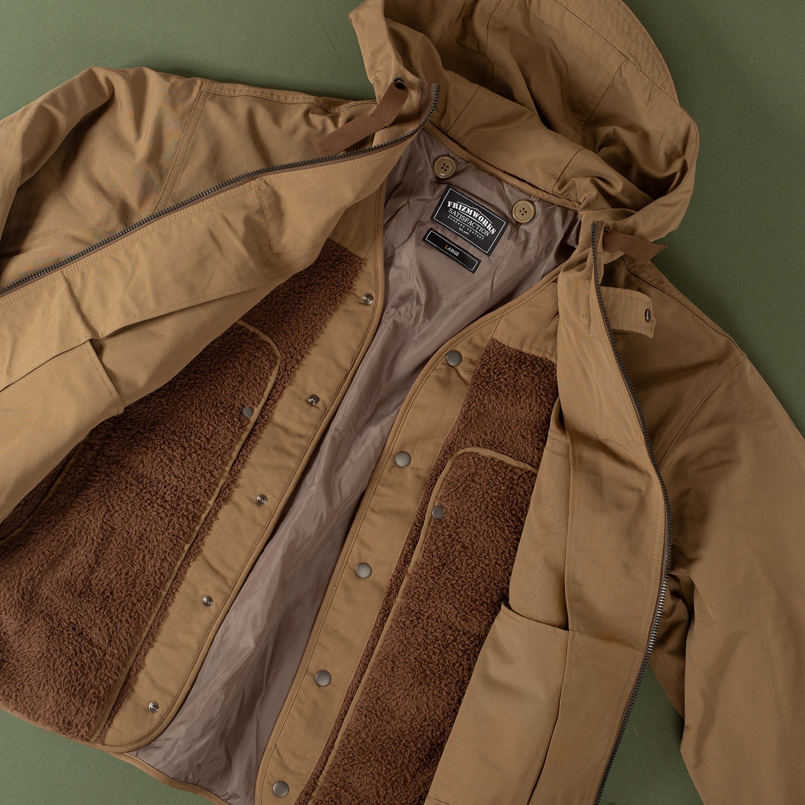 Smock Hooded Parka Tan