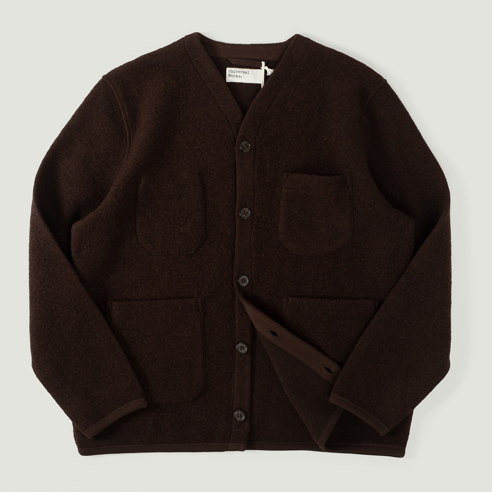 vignette flâneurs UNIVERSAL WORKS Wool Fleece Cardigan Brown