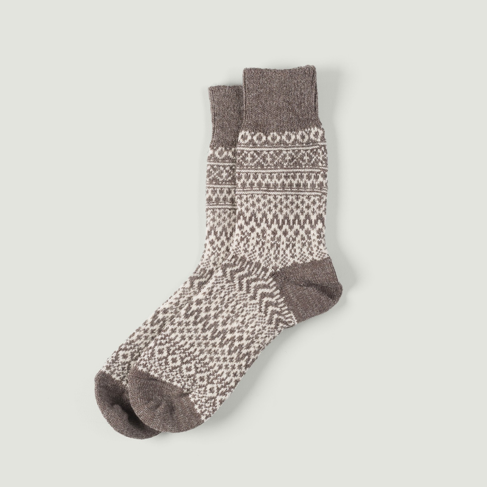 Vignettes-flâneurs-NISHIGUCHI-KUTSUSHITA-Wool-Jacquard-Socks-gray
