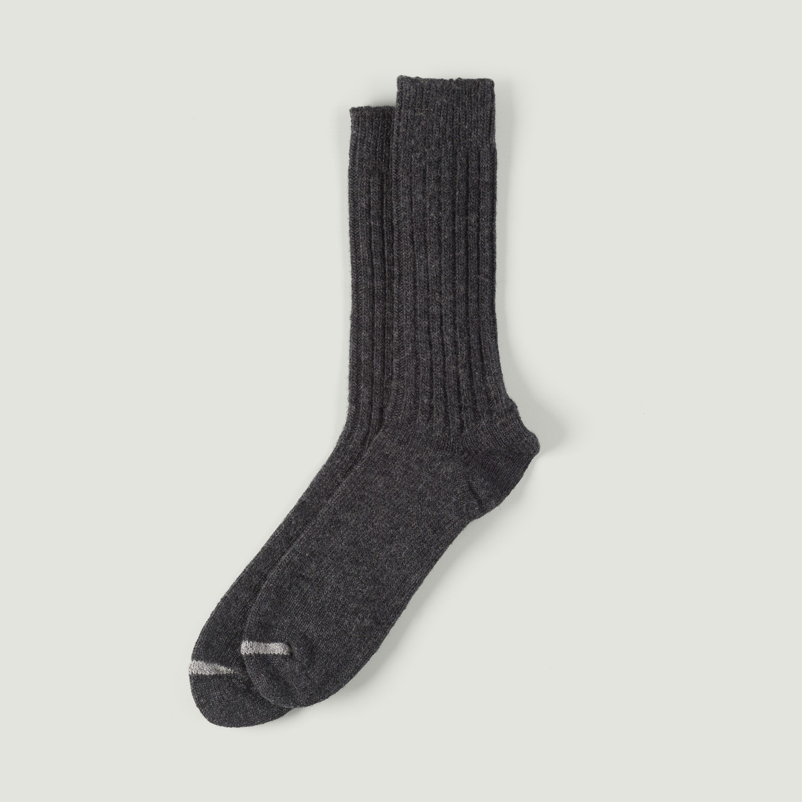 Image-FlâneursNISHIGUCHI KUTSUSHITA / Wool Ribbed Socks Charcoal_Vignette