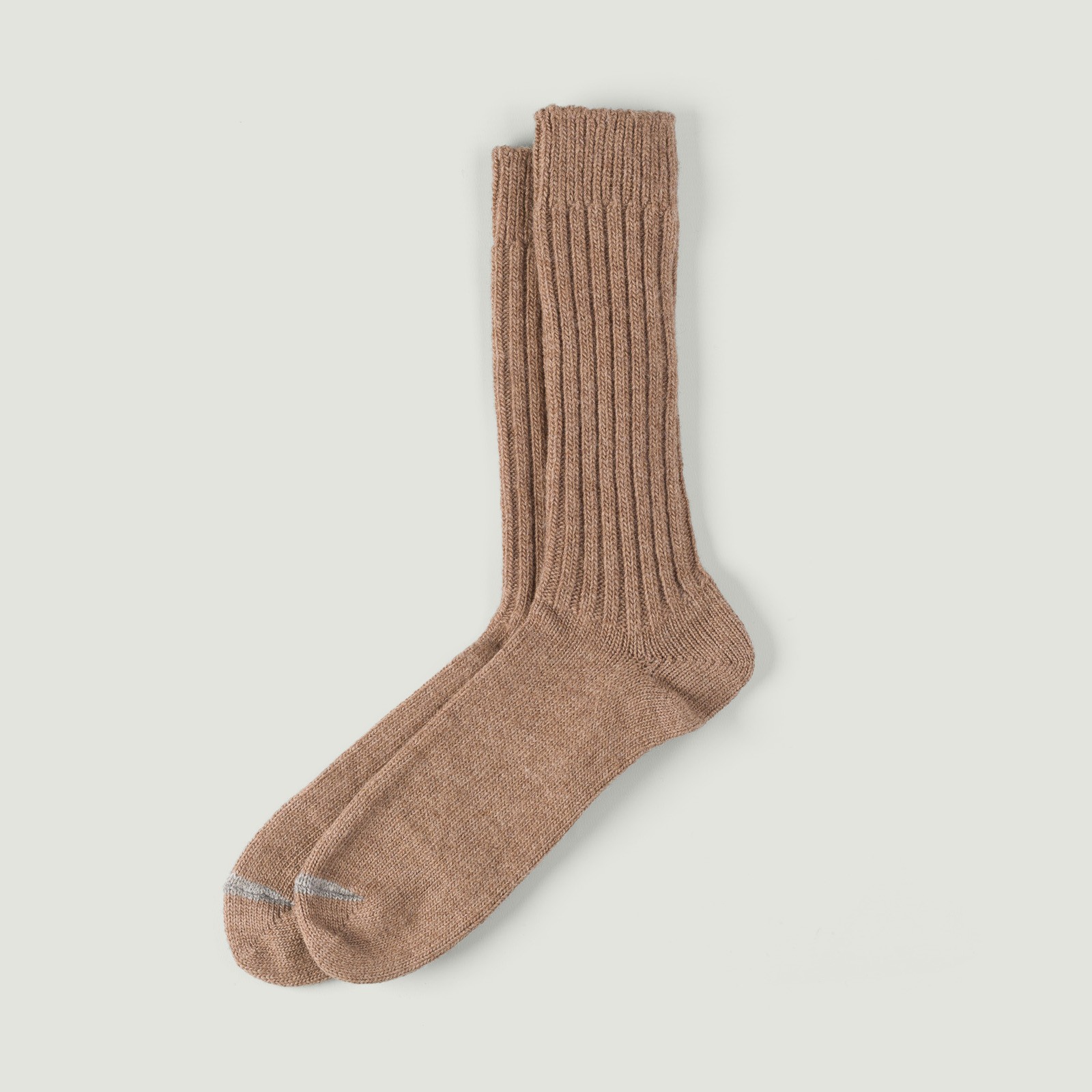 Image-Flâneurs_NISHIGUCHI KUTSUSHITA / Wool Ribbed Socks Beige_Vignette