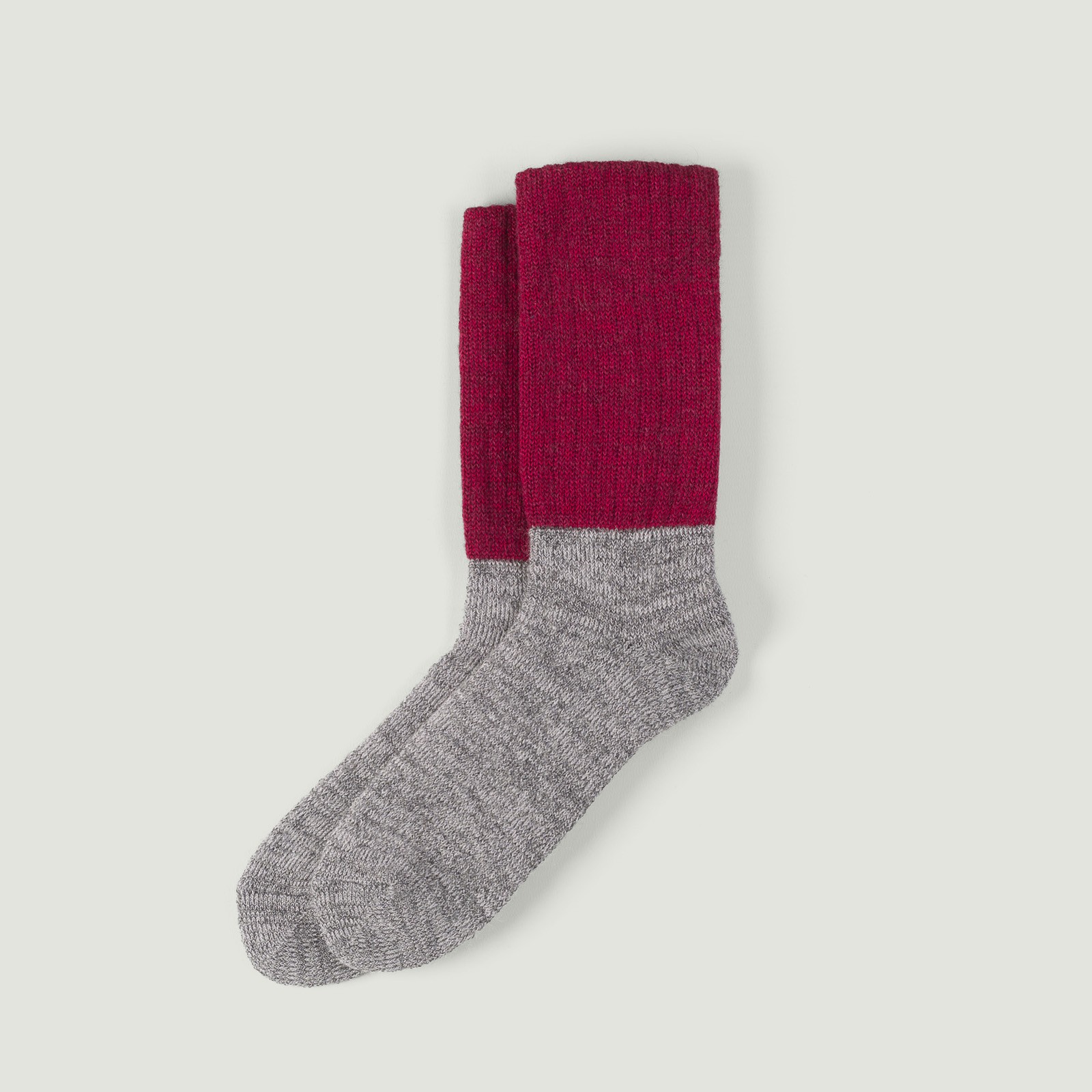Mohair Wool Pile Socks Bordeaux