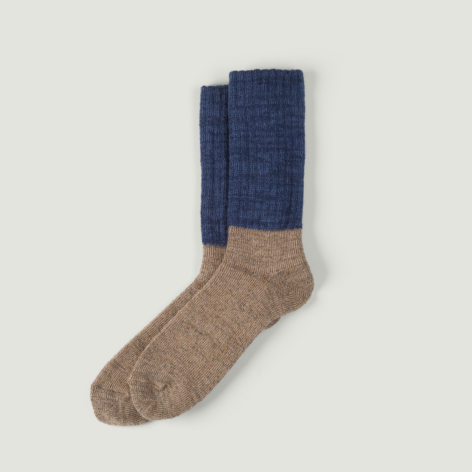 Mohair Wool Pile Socks Navy