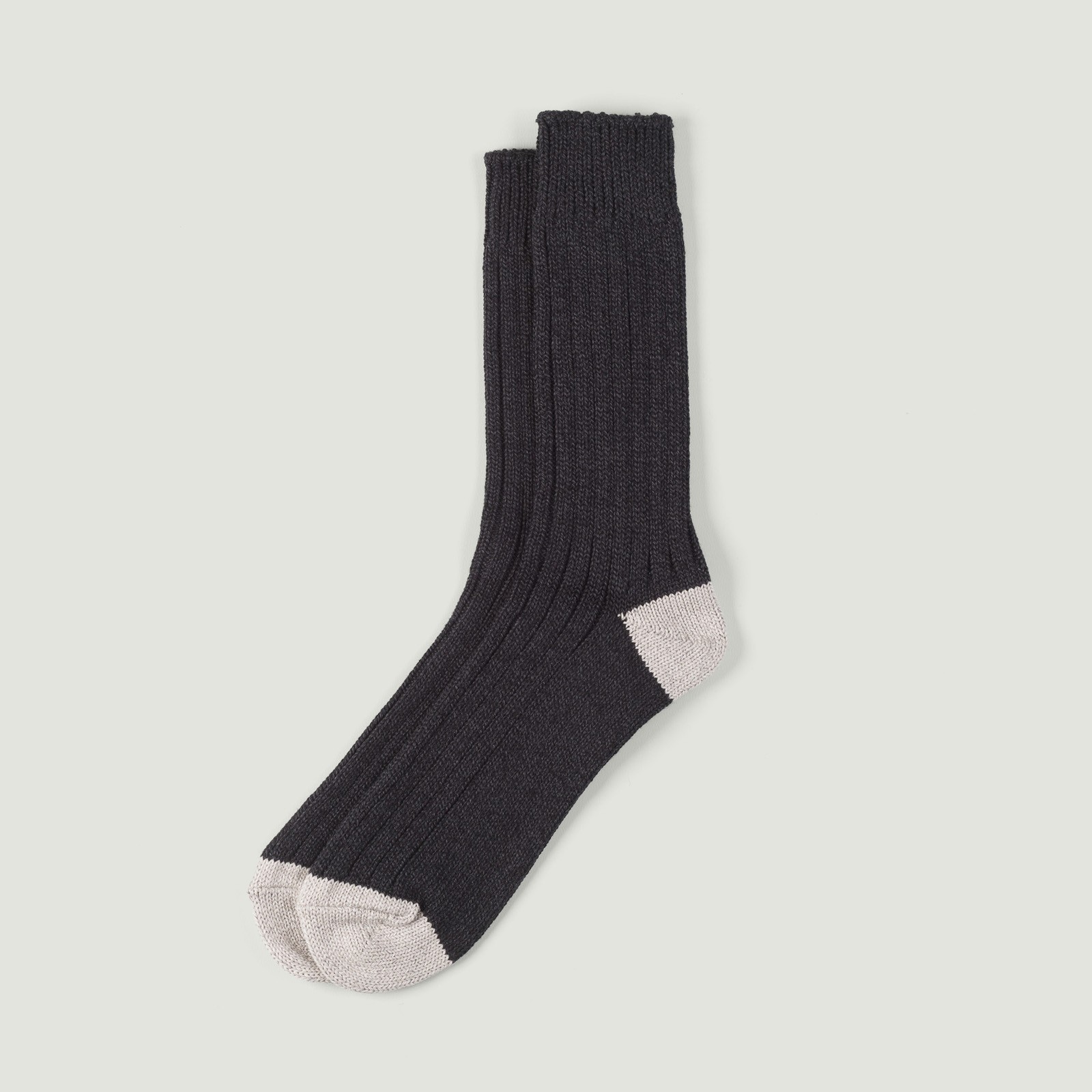 Luxurious Cotton Ribbed Socks Charcoal