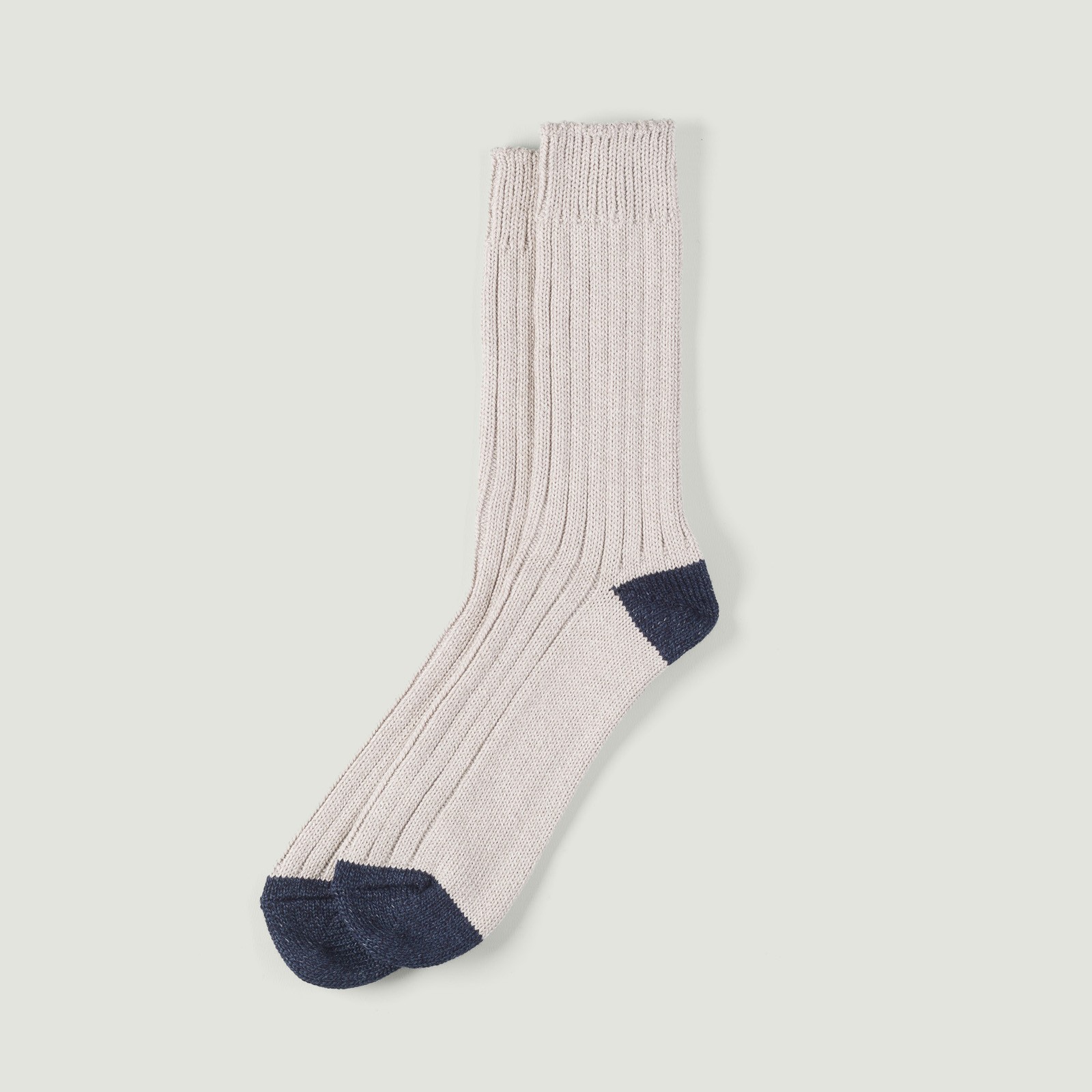 Luxurious Cotton Ribbed Socks Light Gray