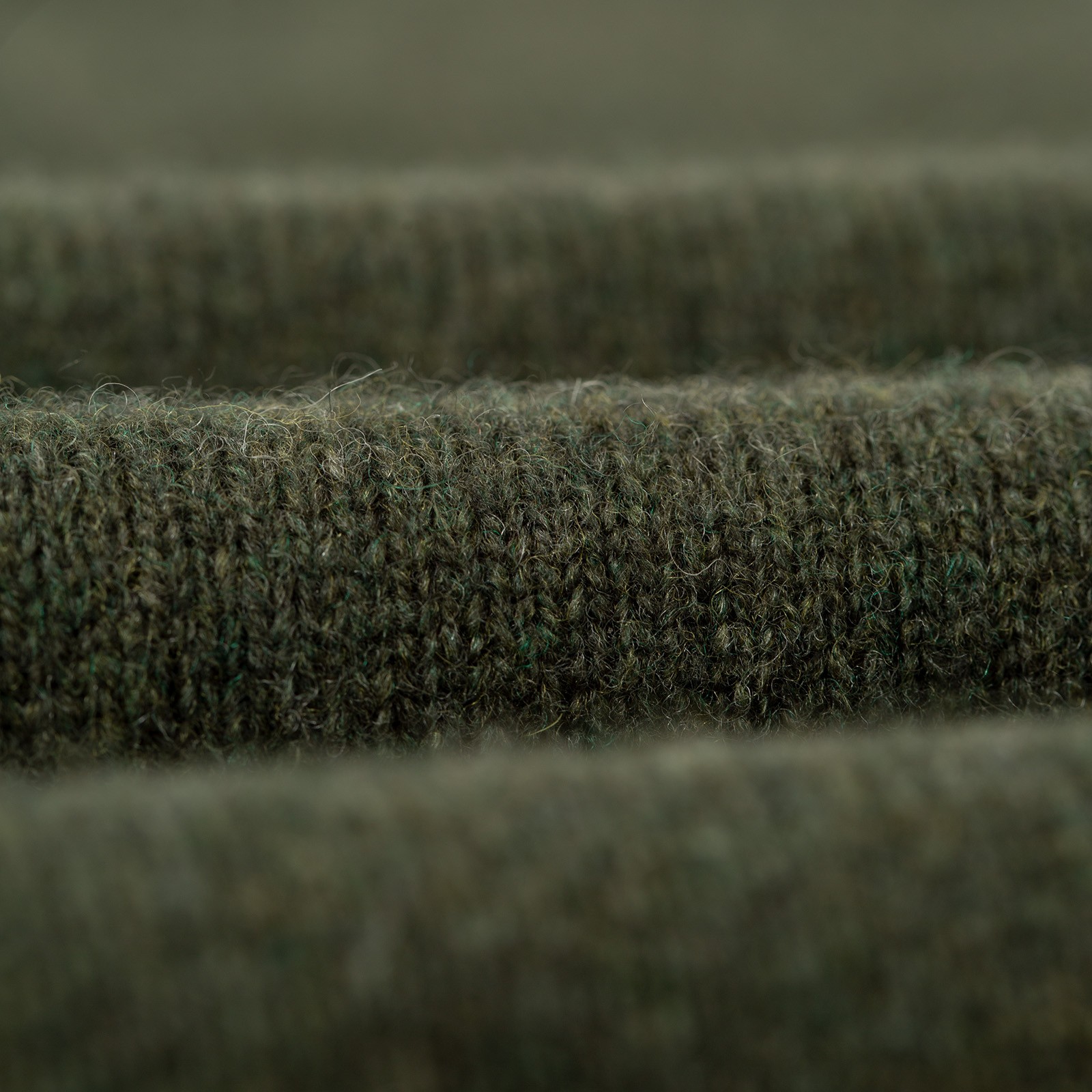 détail laine flaneurs pull col polo BEAMS PLUS  Knit Polo 9G Green (5)
