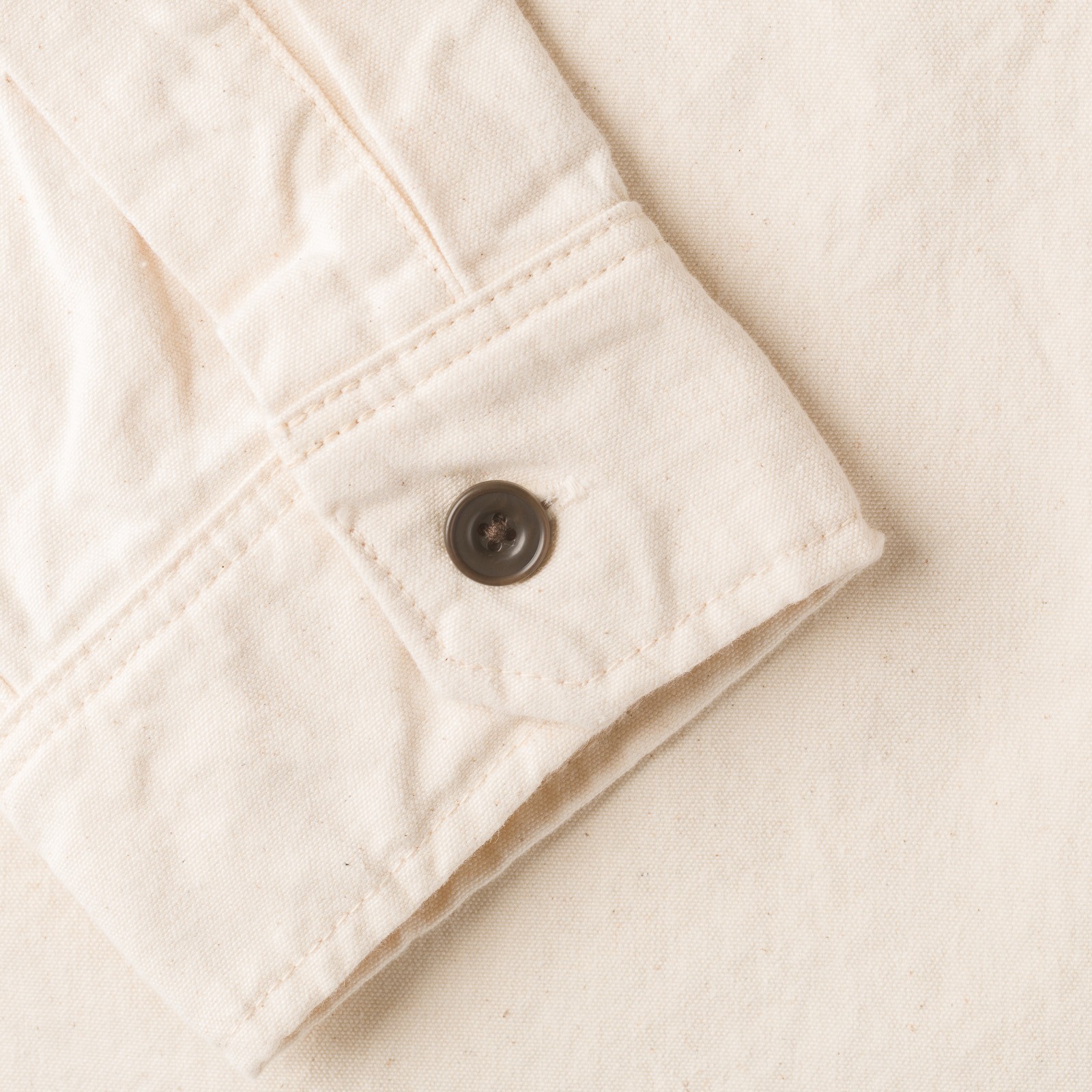 Image-Flâneurs_SEUVAS / 8oz Canvas Flap Work Shirt Natural_detail-3