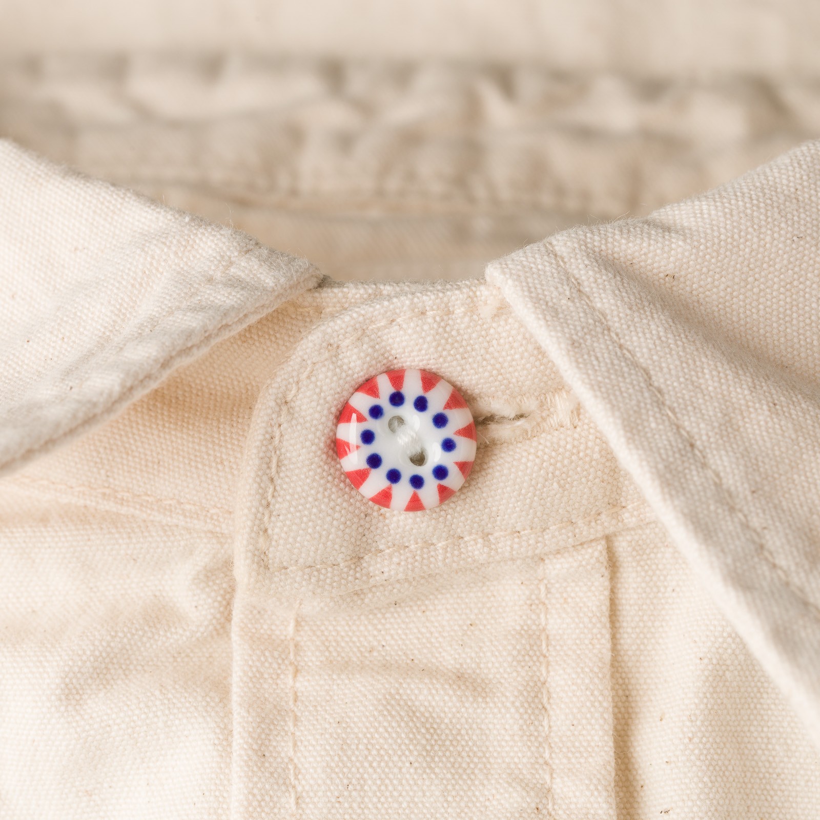 Image-Flâneurs_SEUVAS / 8oz Canvas Flap Work Shirt Natural_detail-1