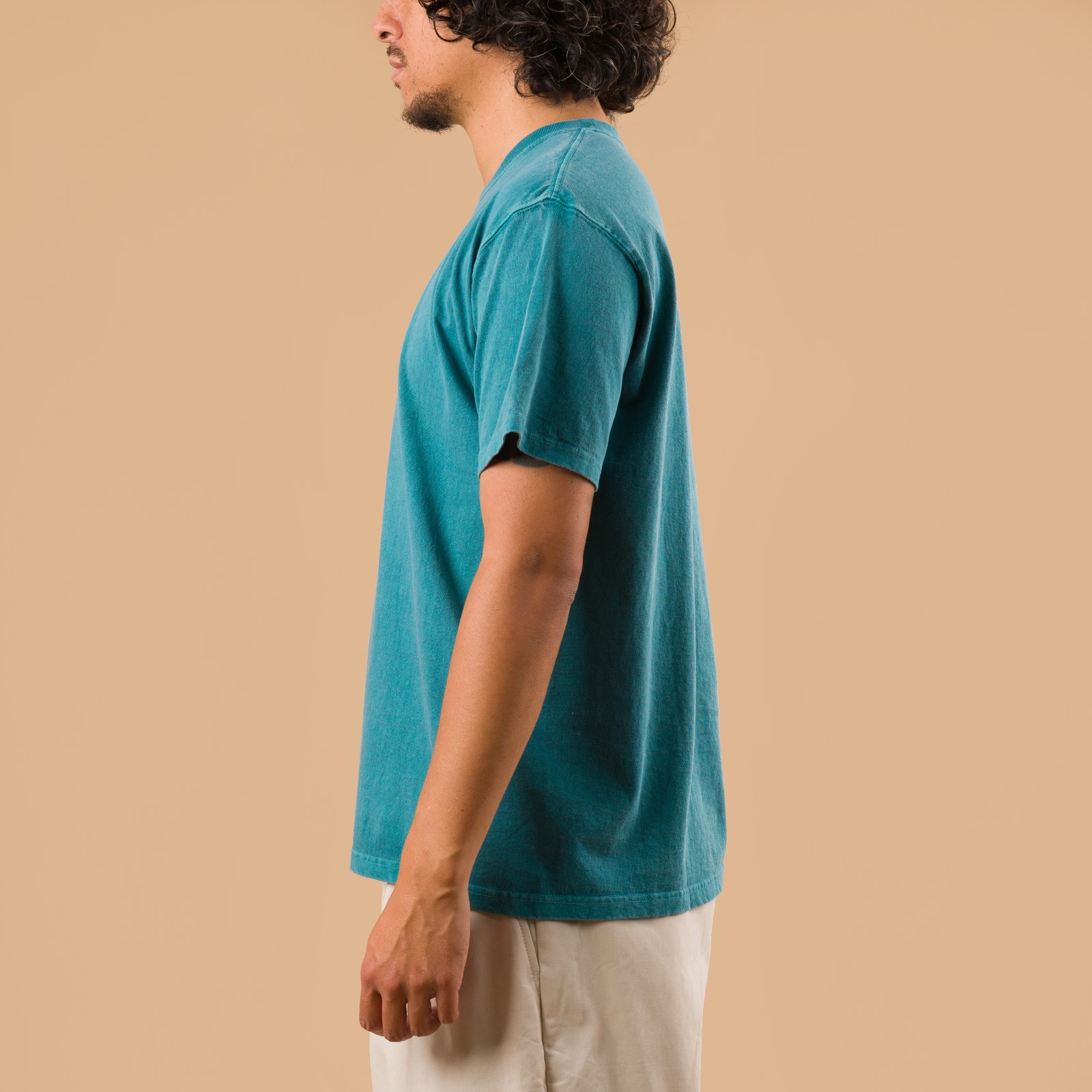 images porté flâneurs tee-shirt Good On Short Sleeve Crew T-Shirt P-Nile Blue profil