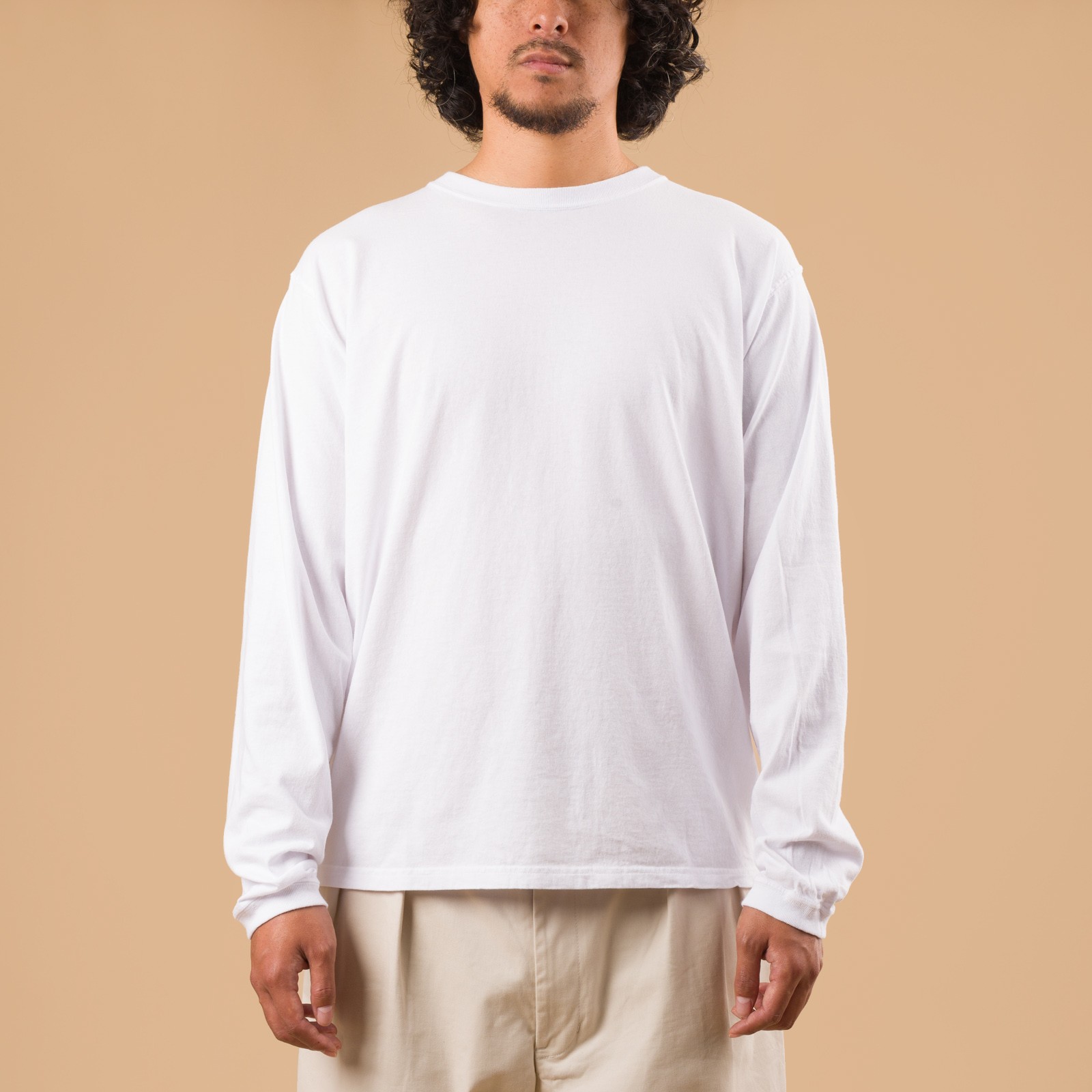 GOOD ON flâneurs tee-shirt manches longues LS Crew Tee white de face