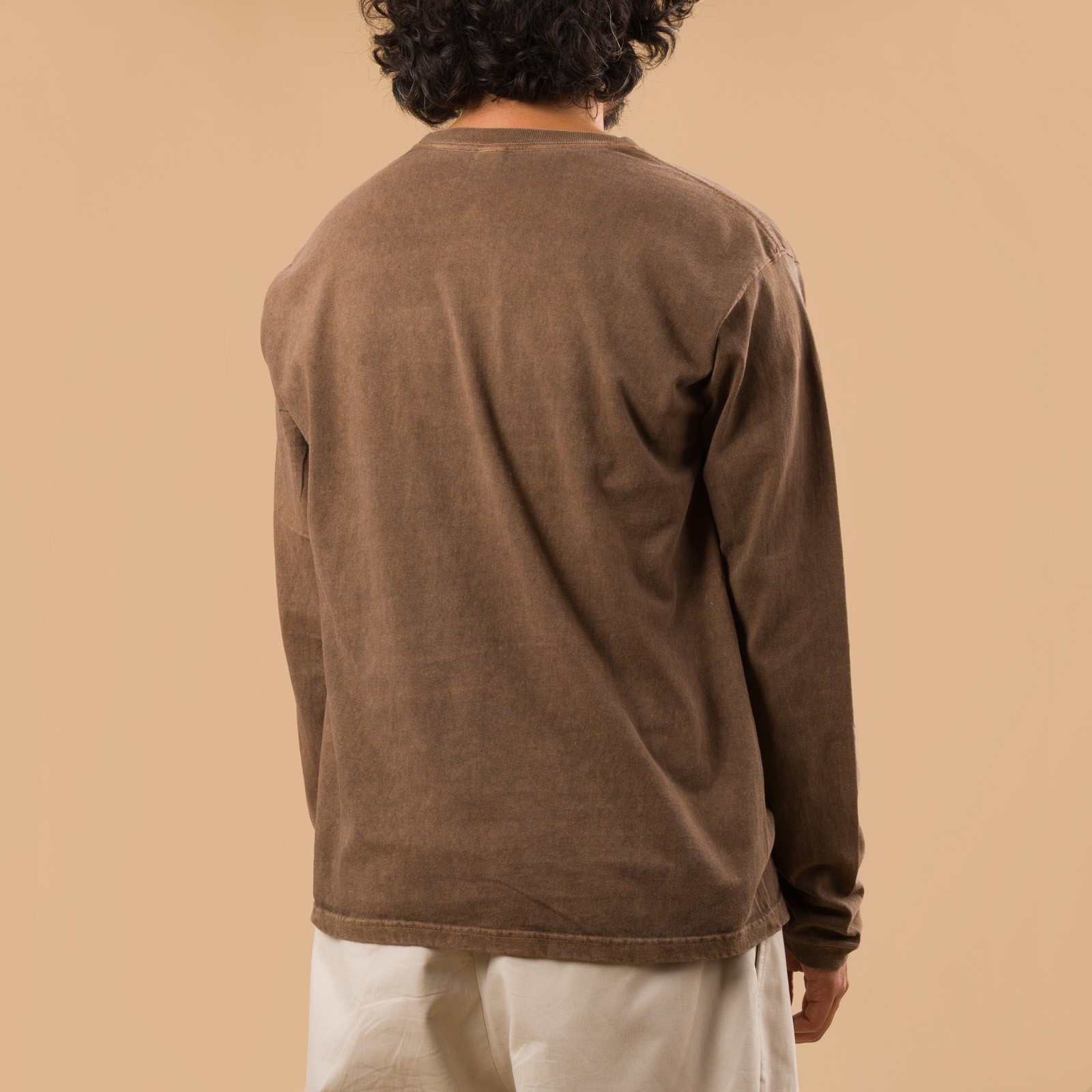 GOOD ON flâneurs tee-shirt manches longues LS Crew Tee p-brown de dos