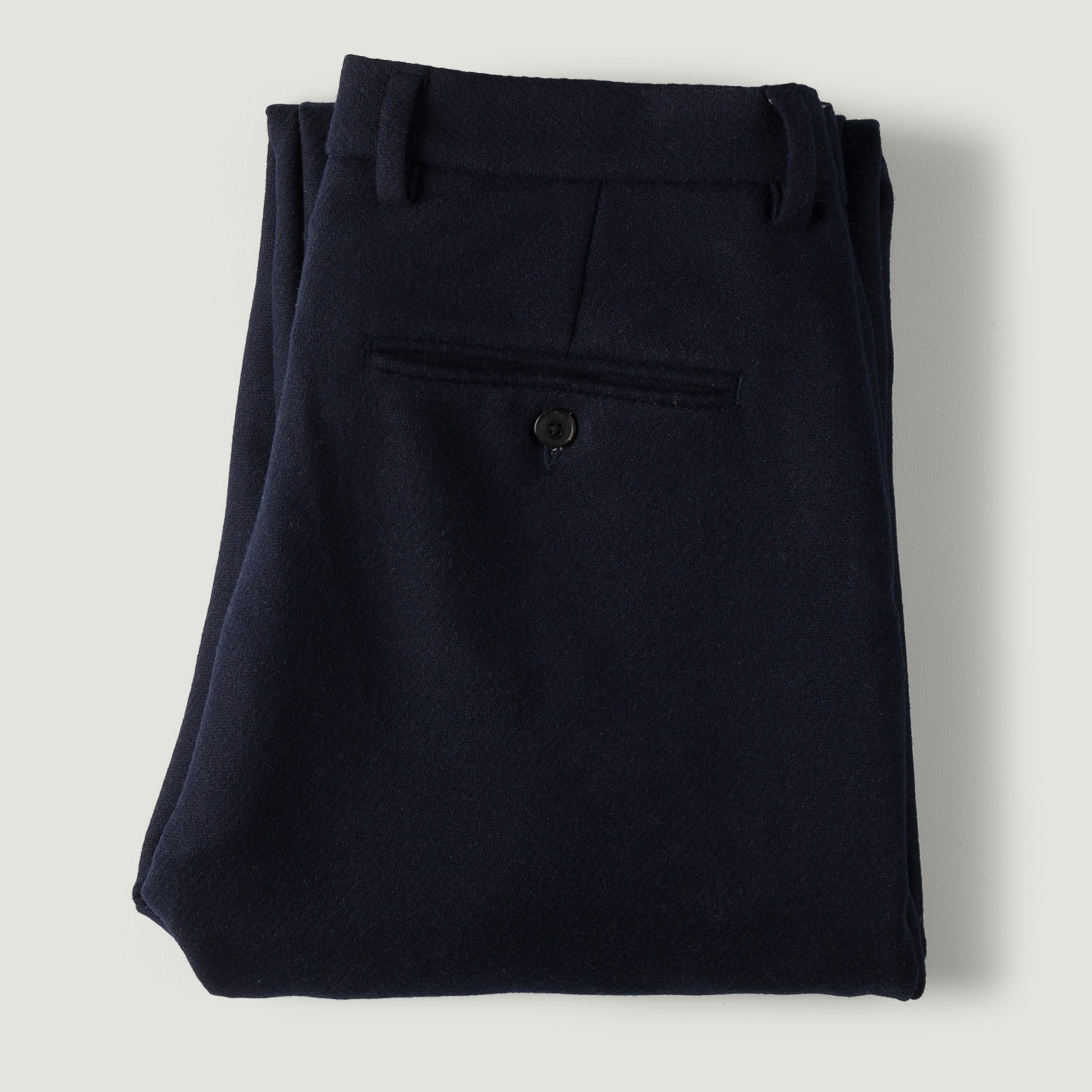 Single Pleat Trousers Wool Navy