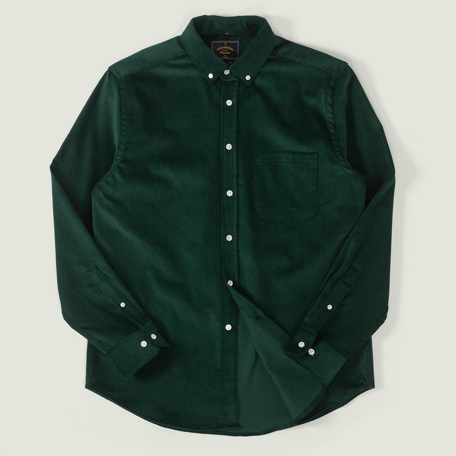 PORTUGUESE-FLANNEL-flâneurs-chemise-velours-Lobo-Green-vignette 1