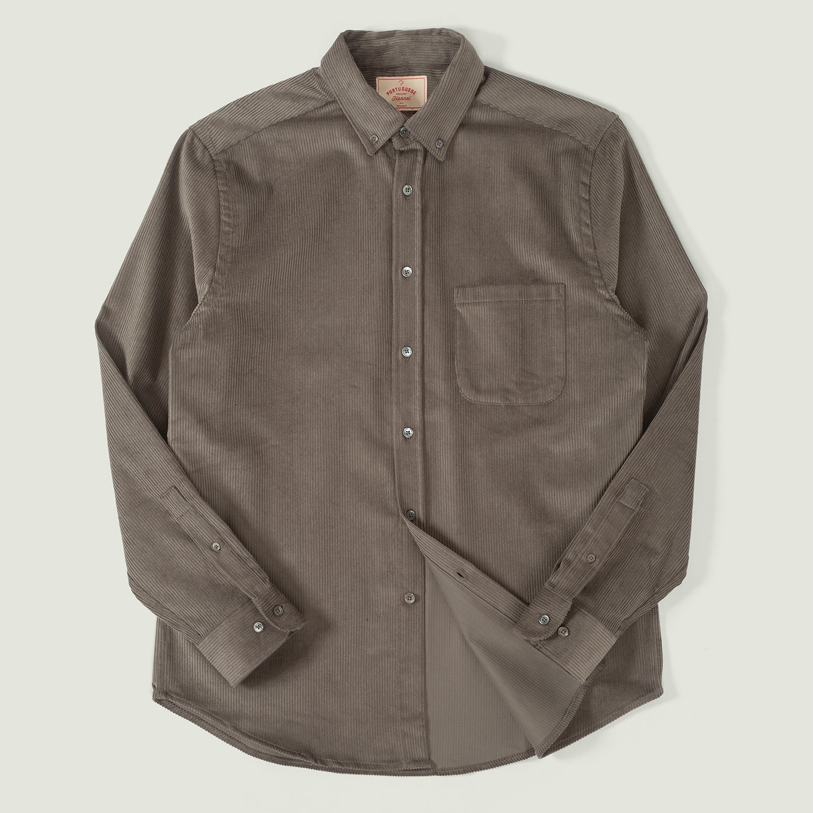 PORTUGUESE FLANNEL flâneurs chemise velours Lobo grey vignette