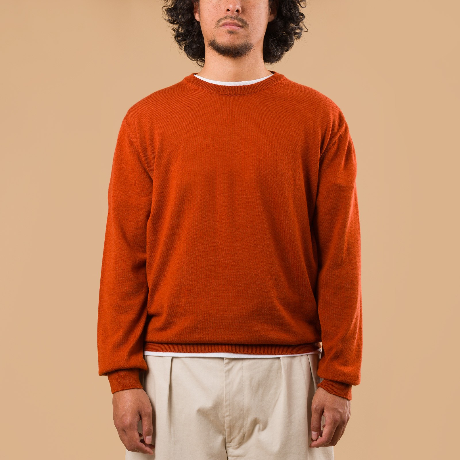 12G Wool Crew Neck Orange