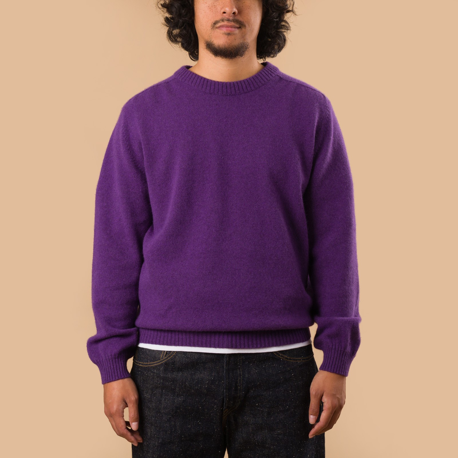 vignette Nitto X Flaneurs pull Bedros geelongora prune porté de face