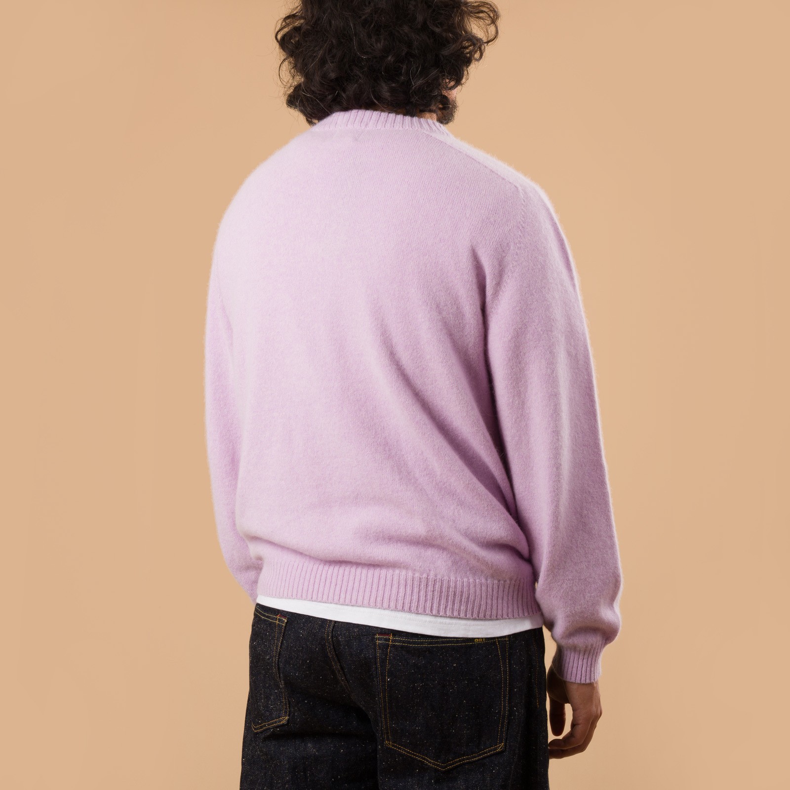 vignette Nitto X Flaneurs pull Bedros geelongora french lilac de dos
