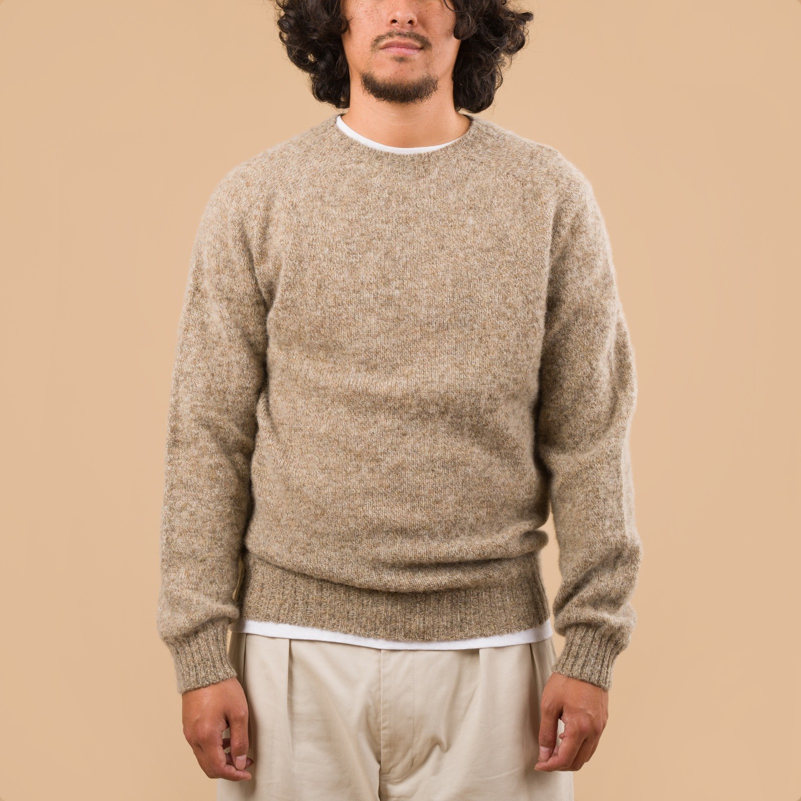 Shaggy Crew Neck Pebble