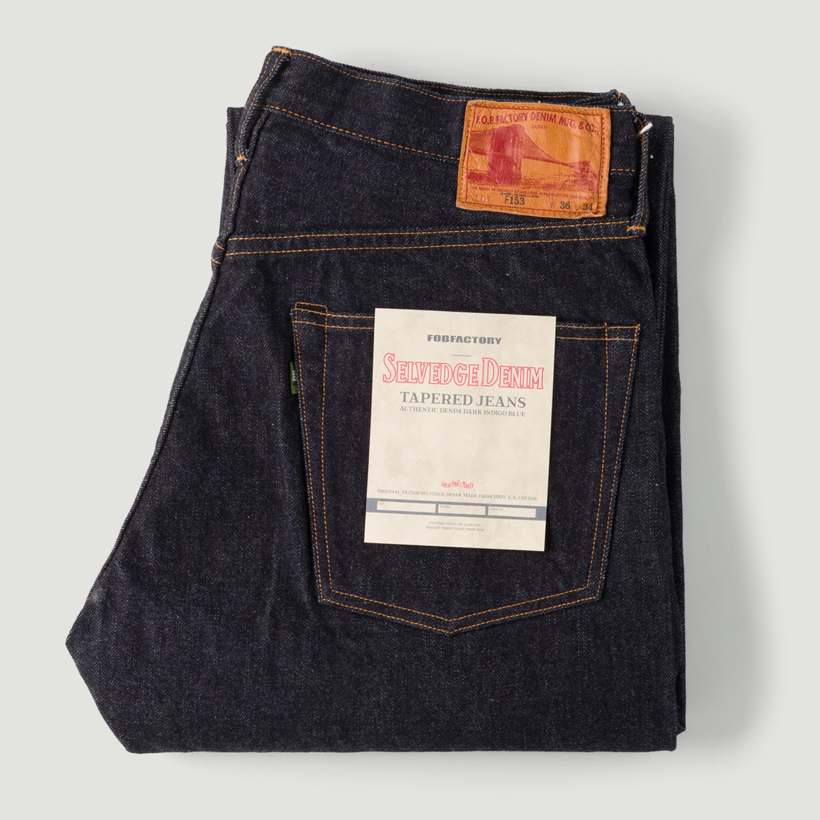 F153 5P Tapered Indigo Selvedge Denim