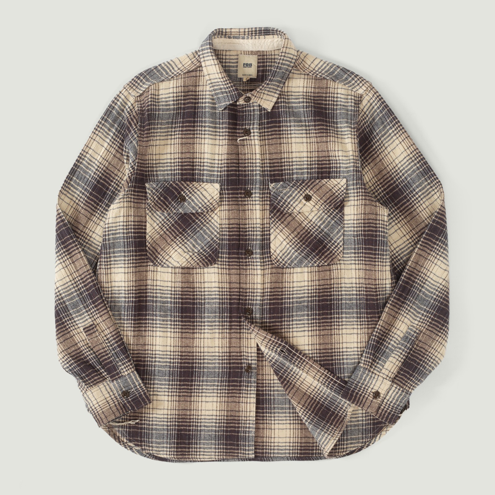 Image-Flâneurs_FOB FACTORY / F3510 Heavy Nel Work Shirt Navy_Vignette