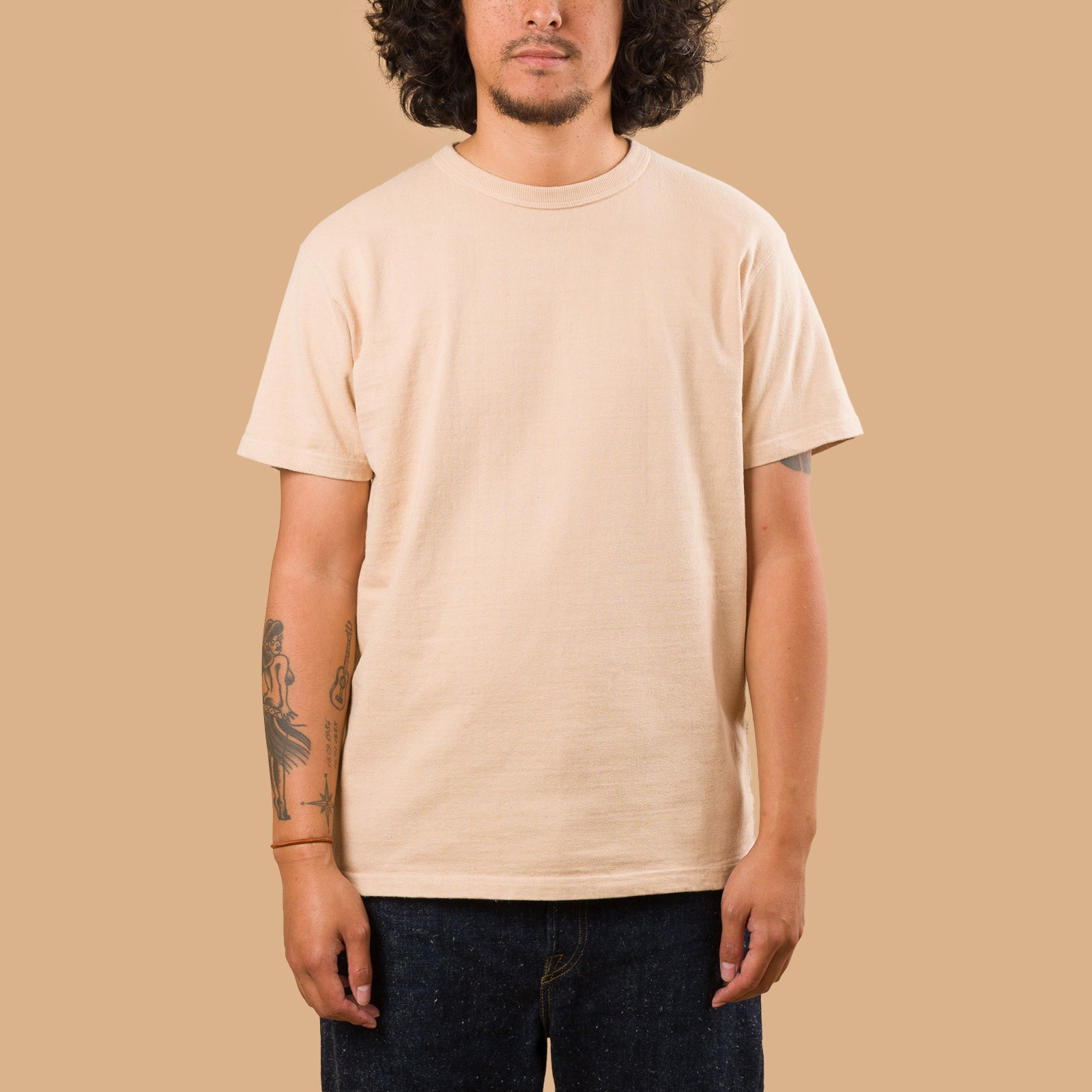 Image-Flâneurs_SAMURAI JEANS / Japanese Cotton Crew T-Shirt Kuri Light