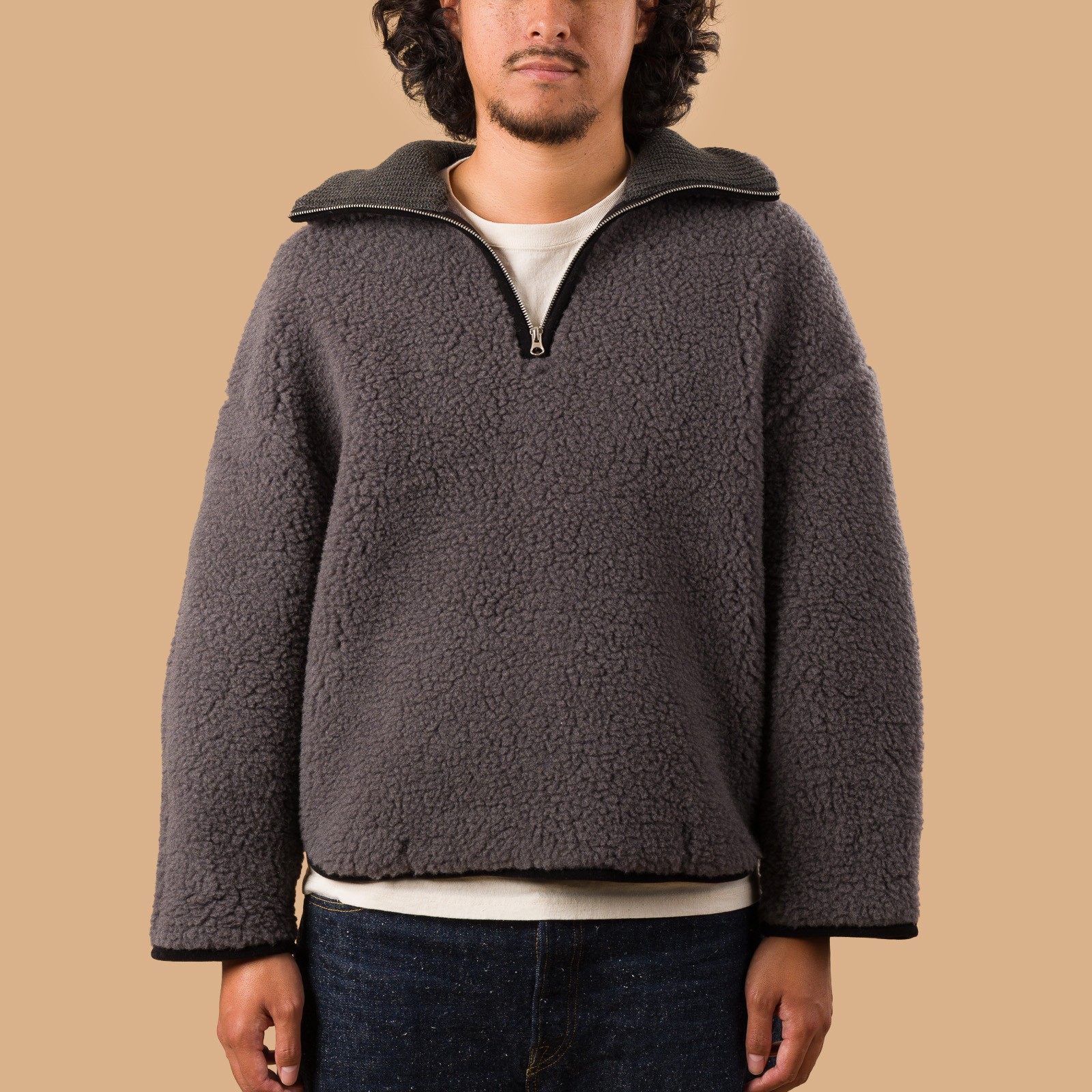 Image-Flâneurs_COLDBREAKER / BEL Sweatshirt Anthracite_de-face-1