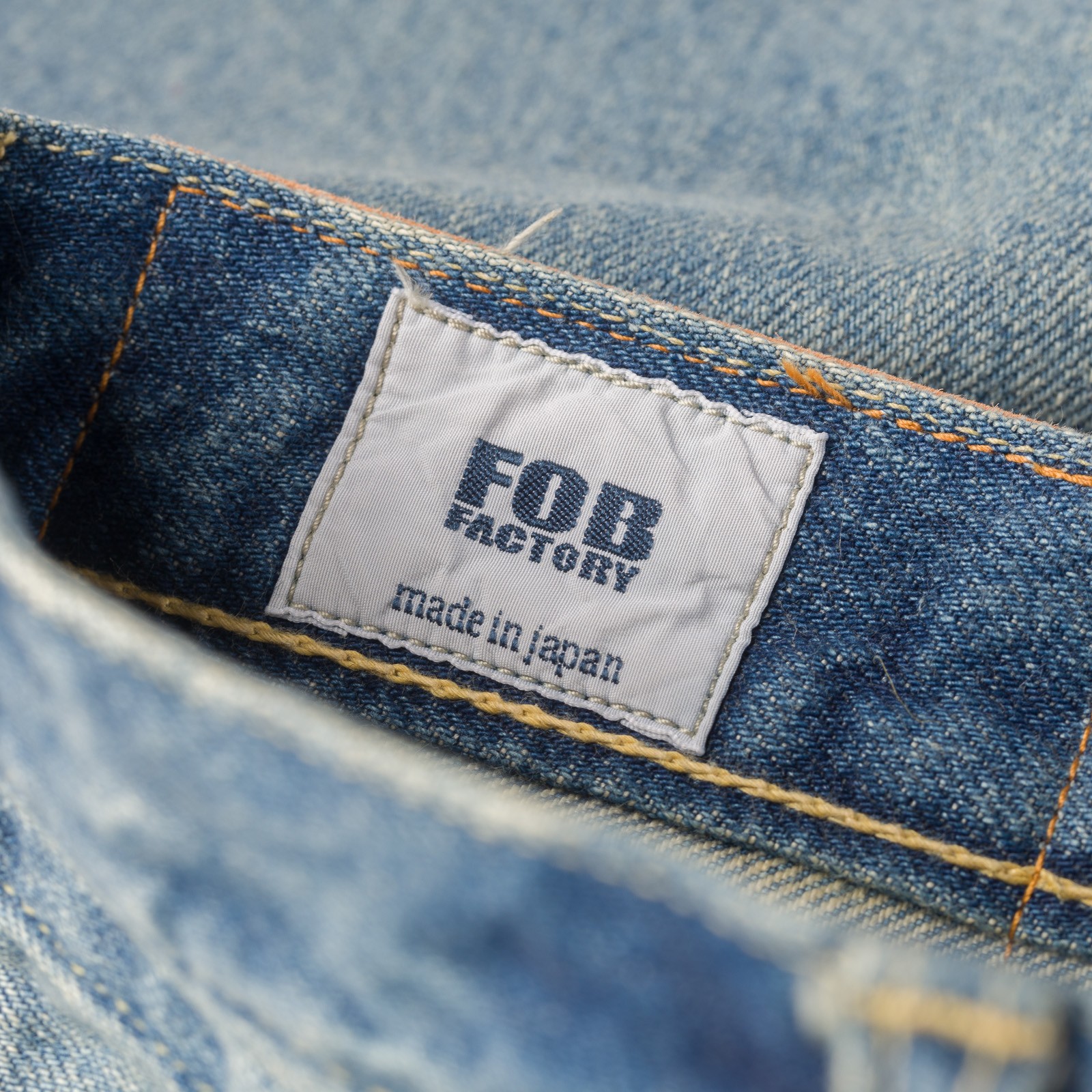 image flâneurs détail FOB FACTORY F153 5P Tapered Blue Used Wash Selvedge Denim