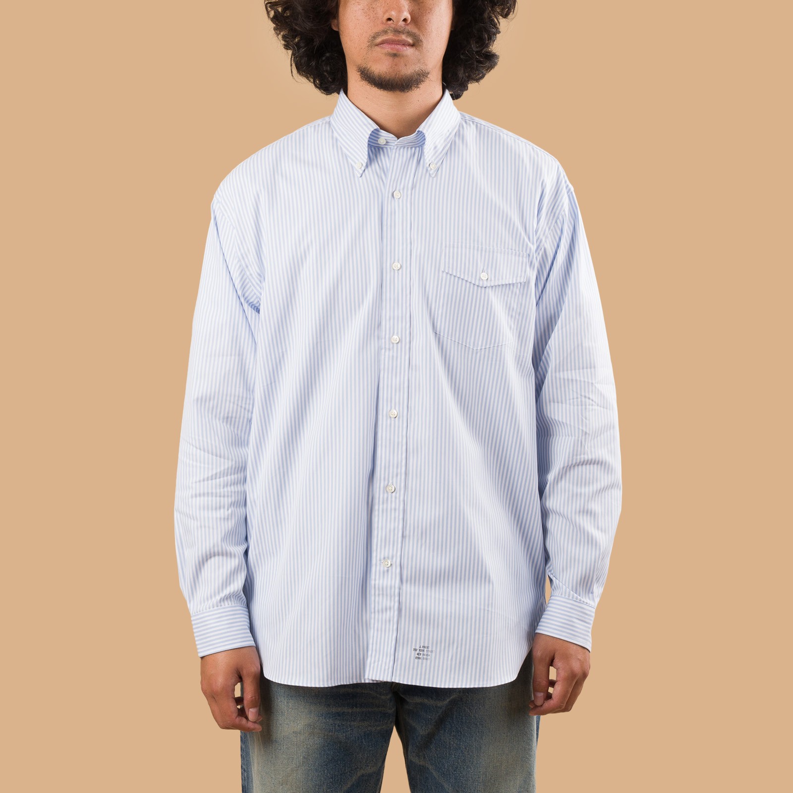 Image-Flâneurs_J. PRESS / Baggy Fit B.D. Pin Oxford Stripe_de-face